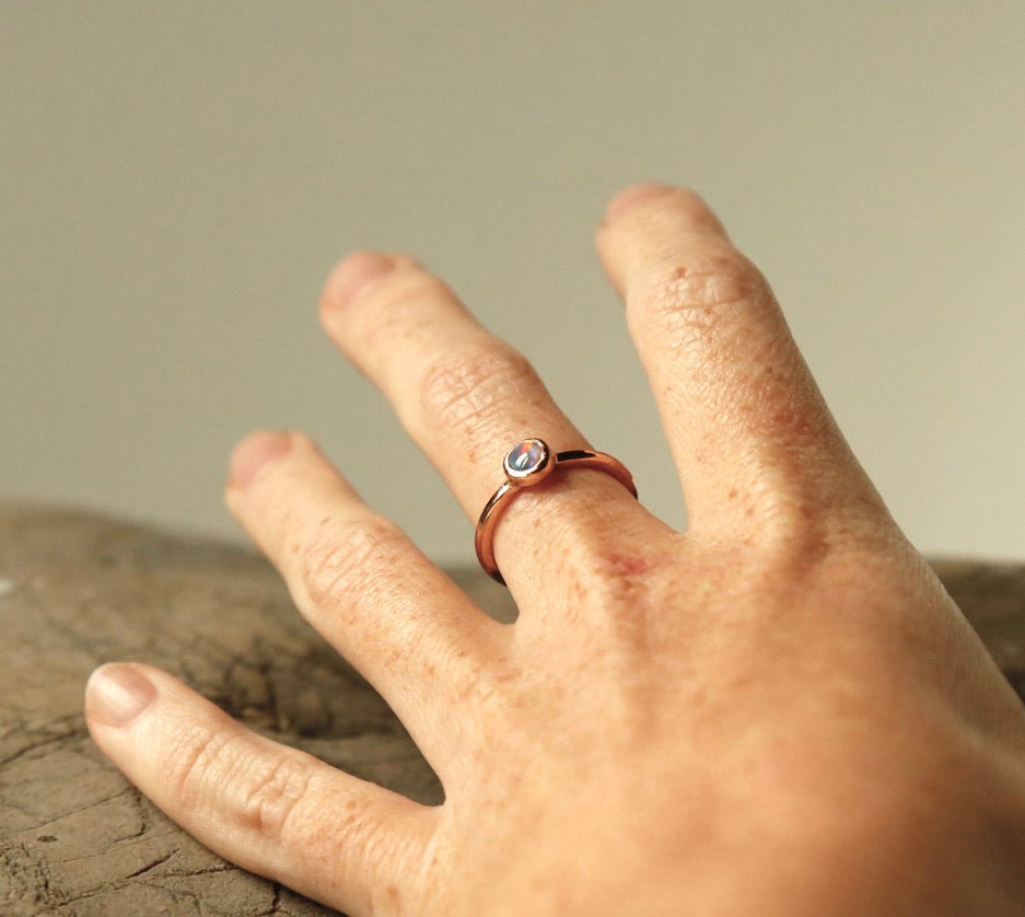 opal ring called unicorn disco