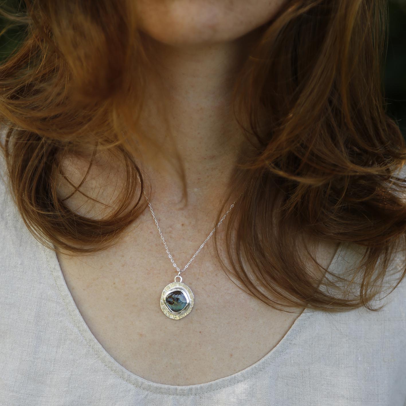 opal pendant | solid silver