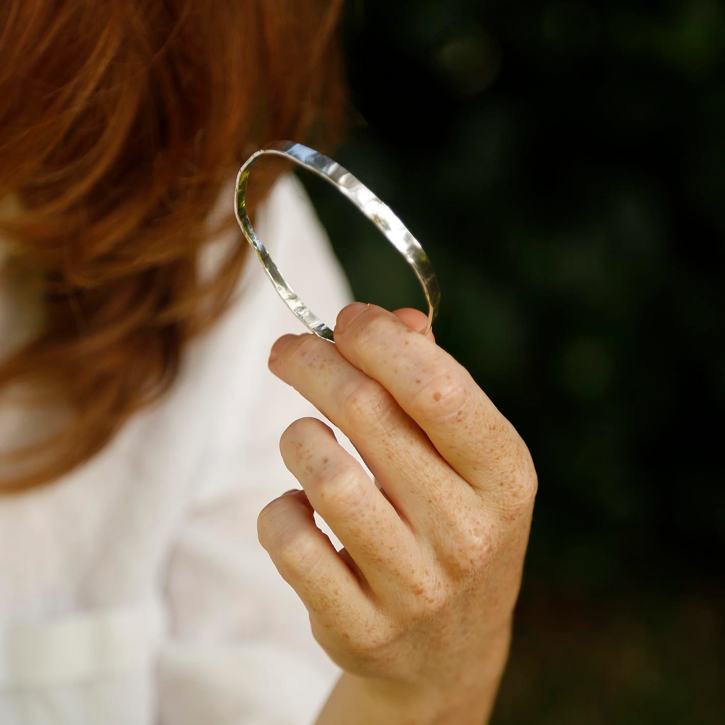 wide bangle | solid silver