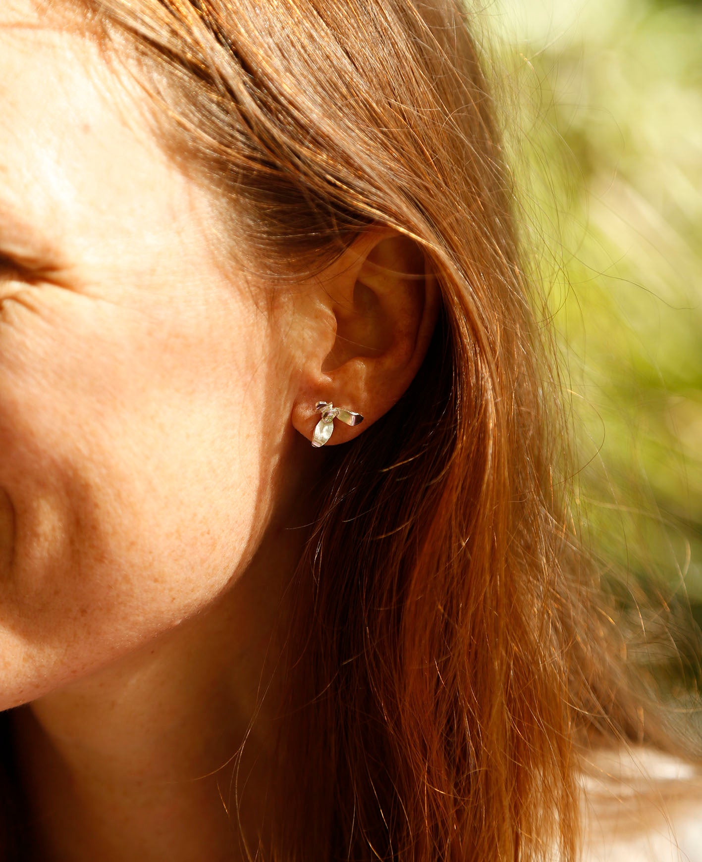 flannel flower earrings | solid silver