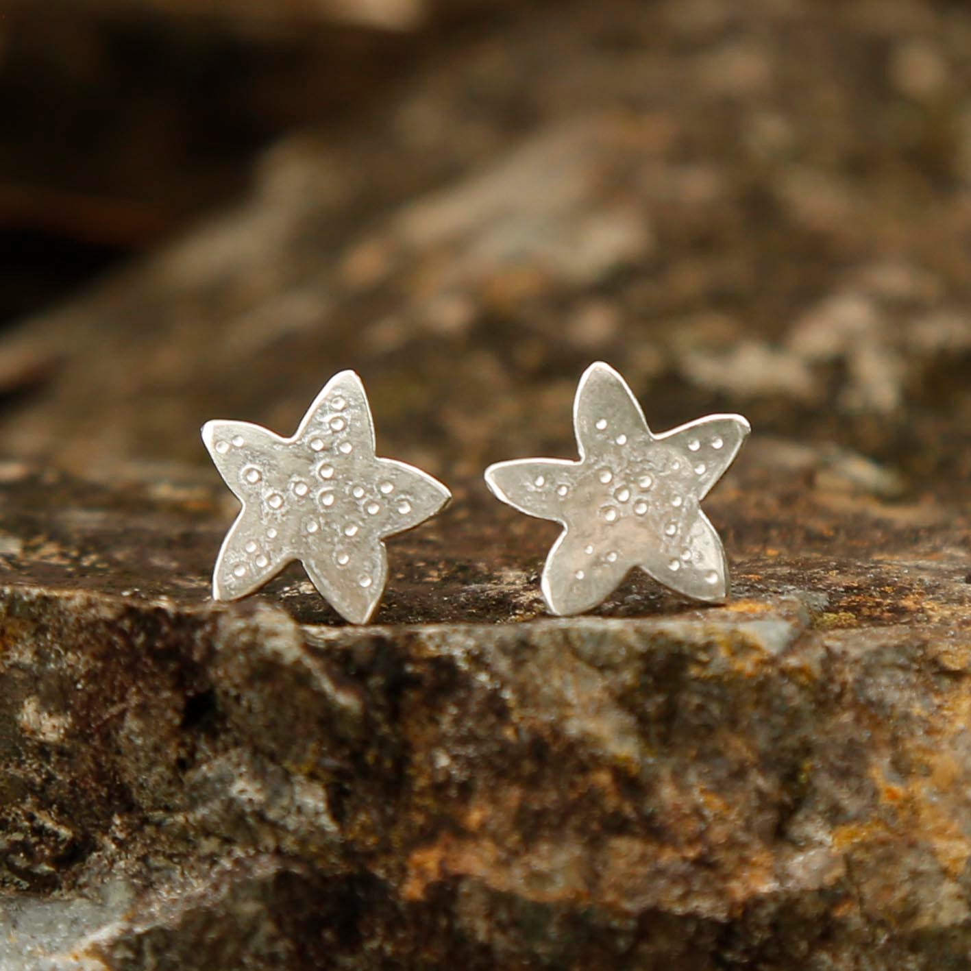 sea star studs | solid silver