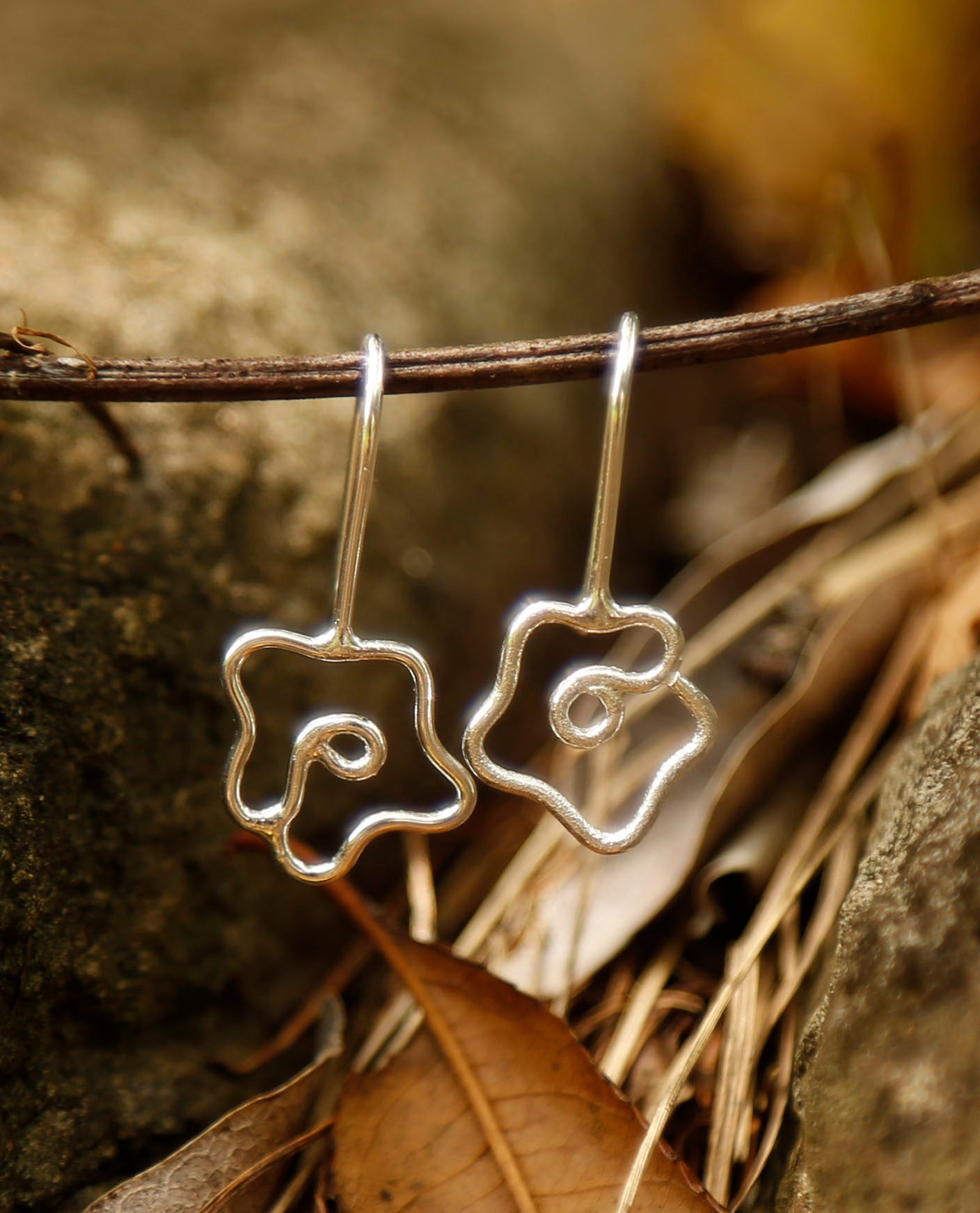 flower earrings | magnolias | solid silver