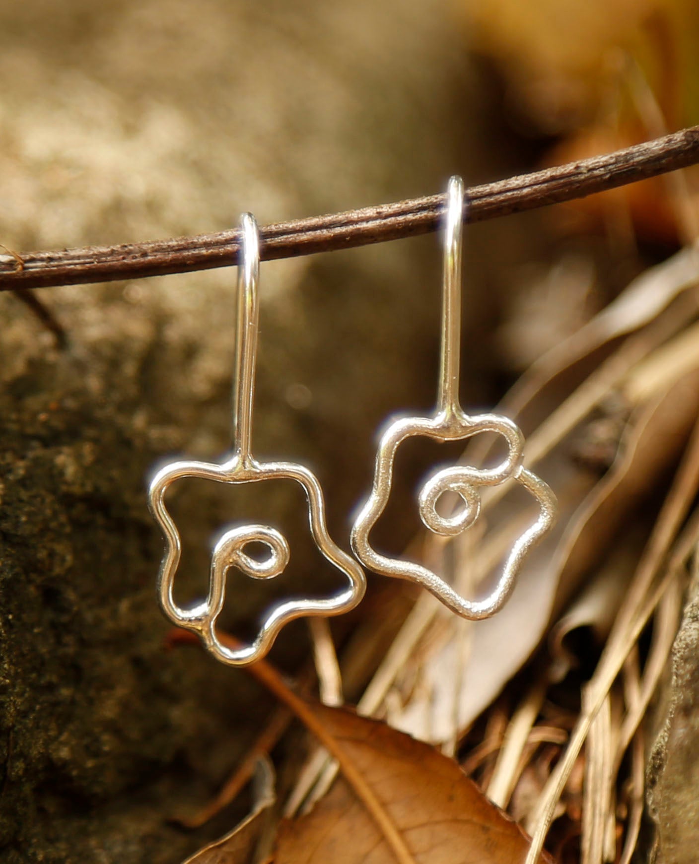 flower earrings | magnolias | solid silver
