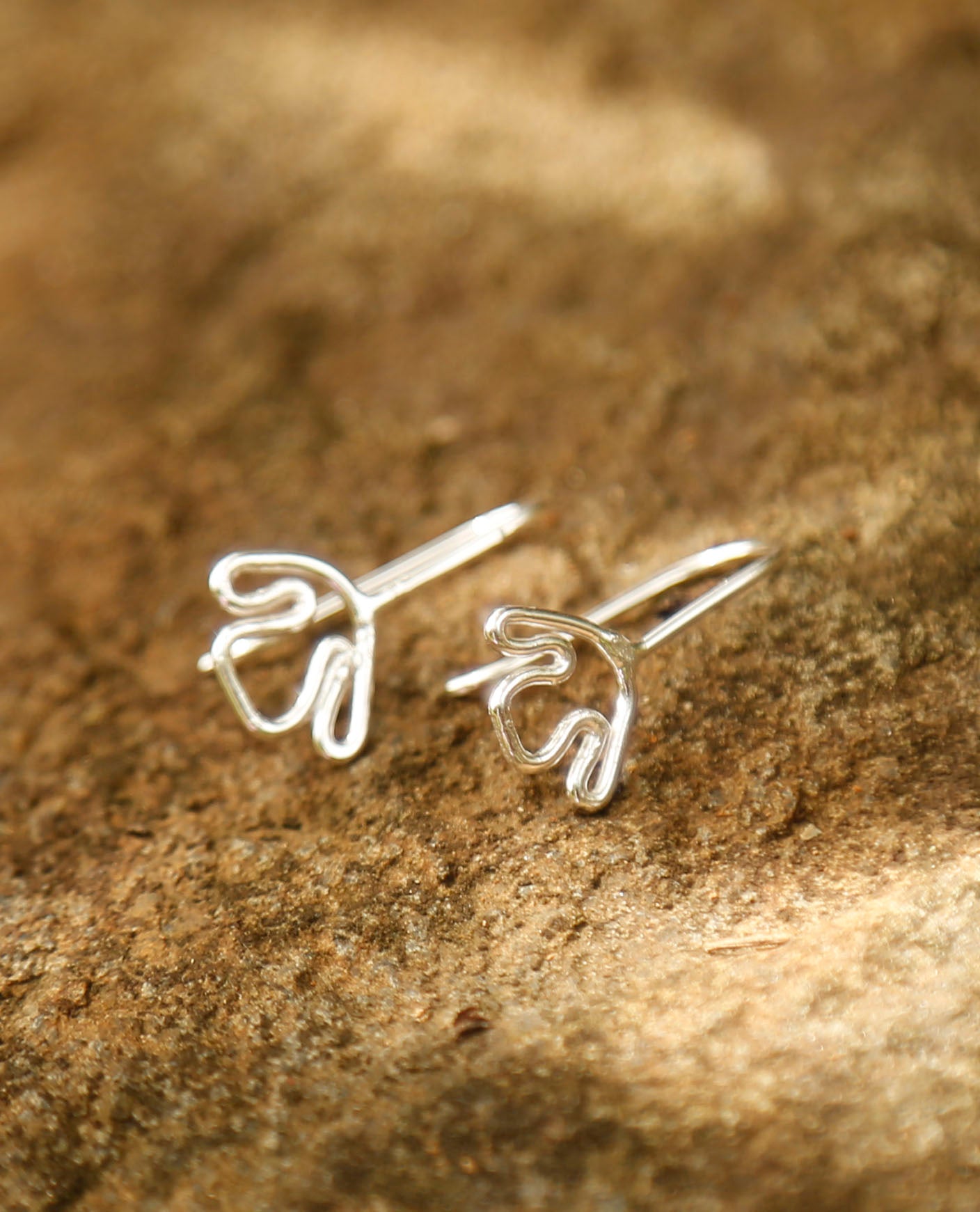 dinosaur earrings | small ornithopod | solid silver