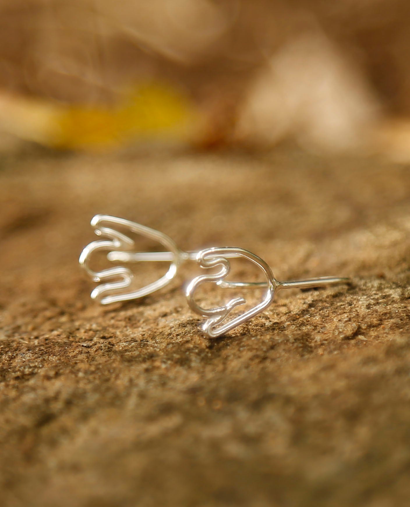 dinosaur earrings | large ornithopod | solid silver
