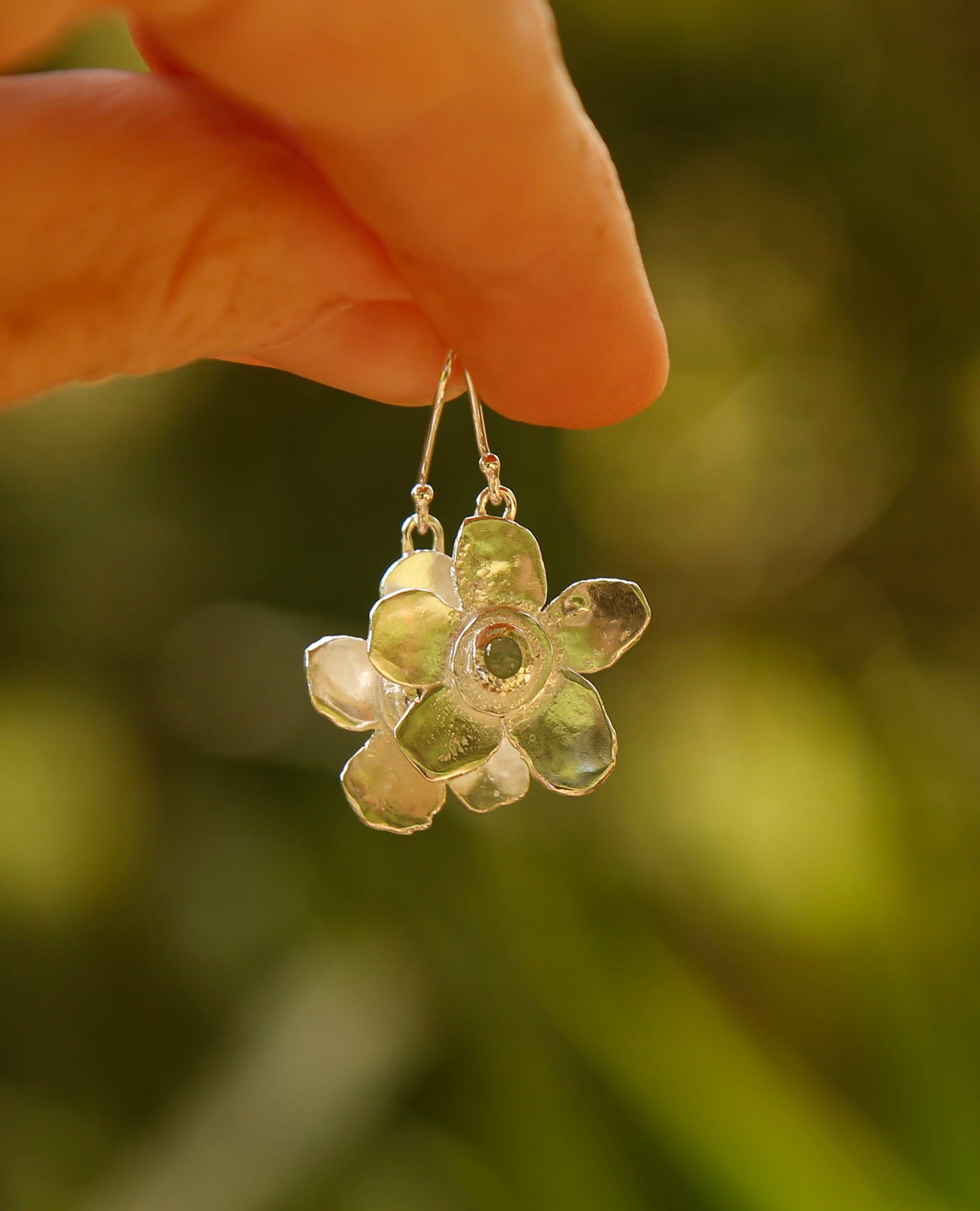 emerald earrings | solid silver