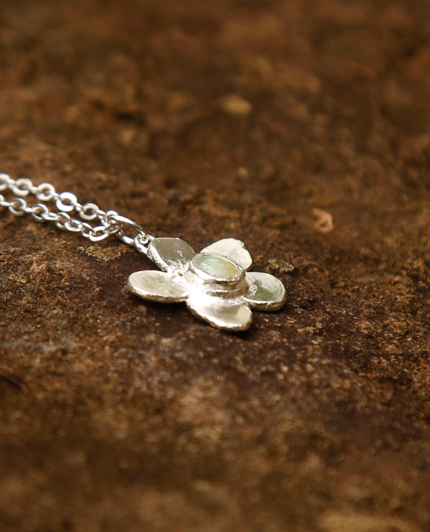 emerald necklace | solid silver