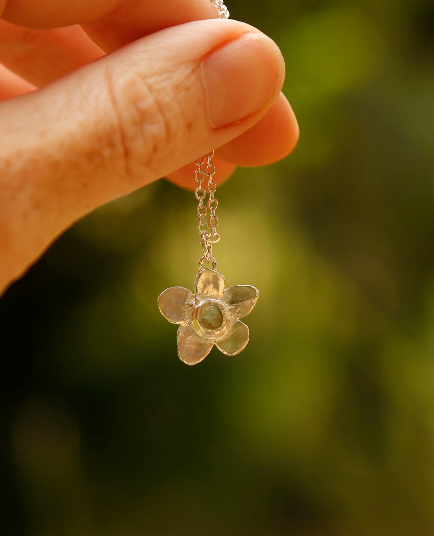 emerald necklace | solid silver