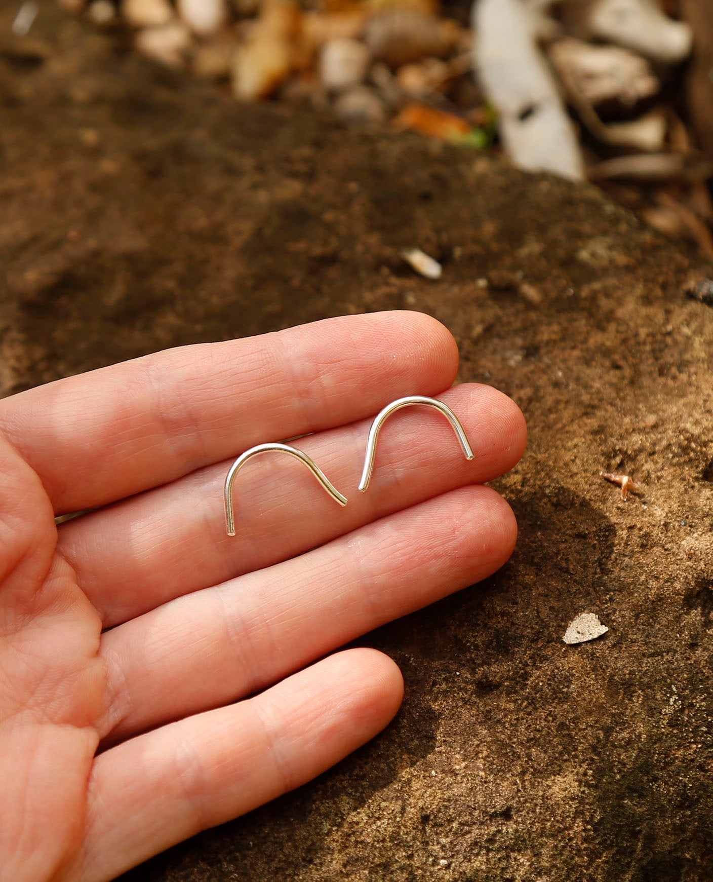 line earrings | curve 1 | solid silver