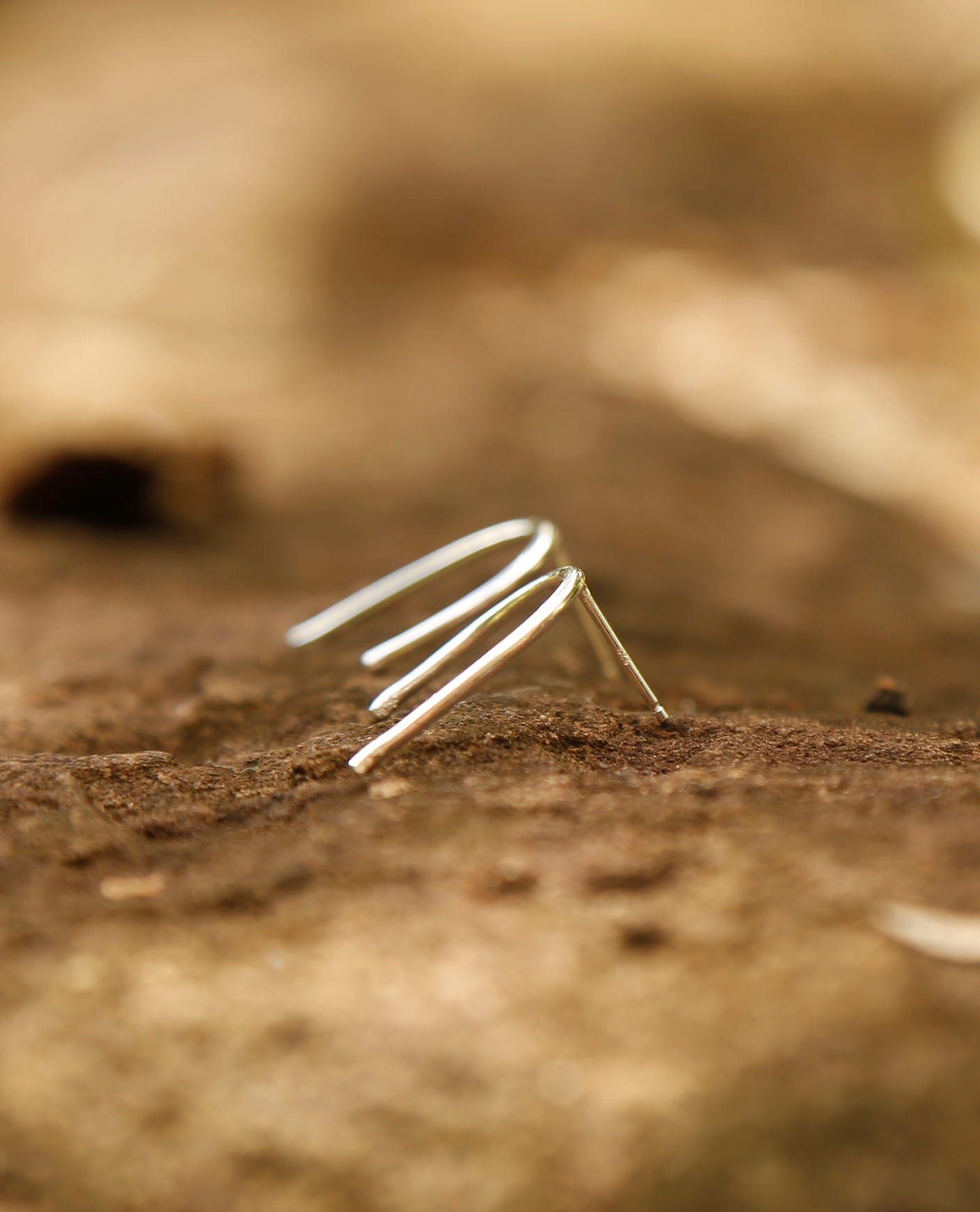 line earrings | curve 2 | solid silver