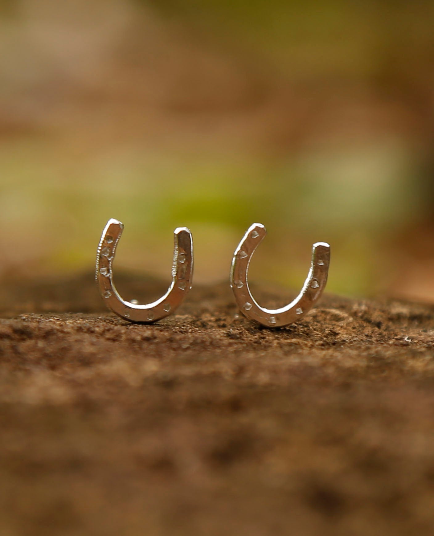 line earrings | horse shoe | solid silver