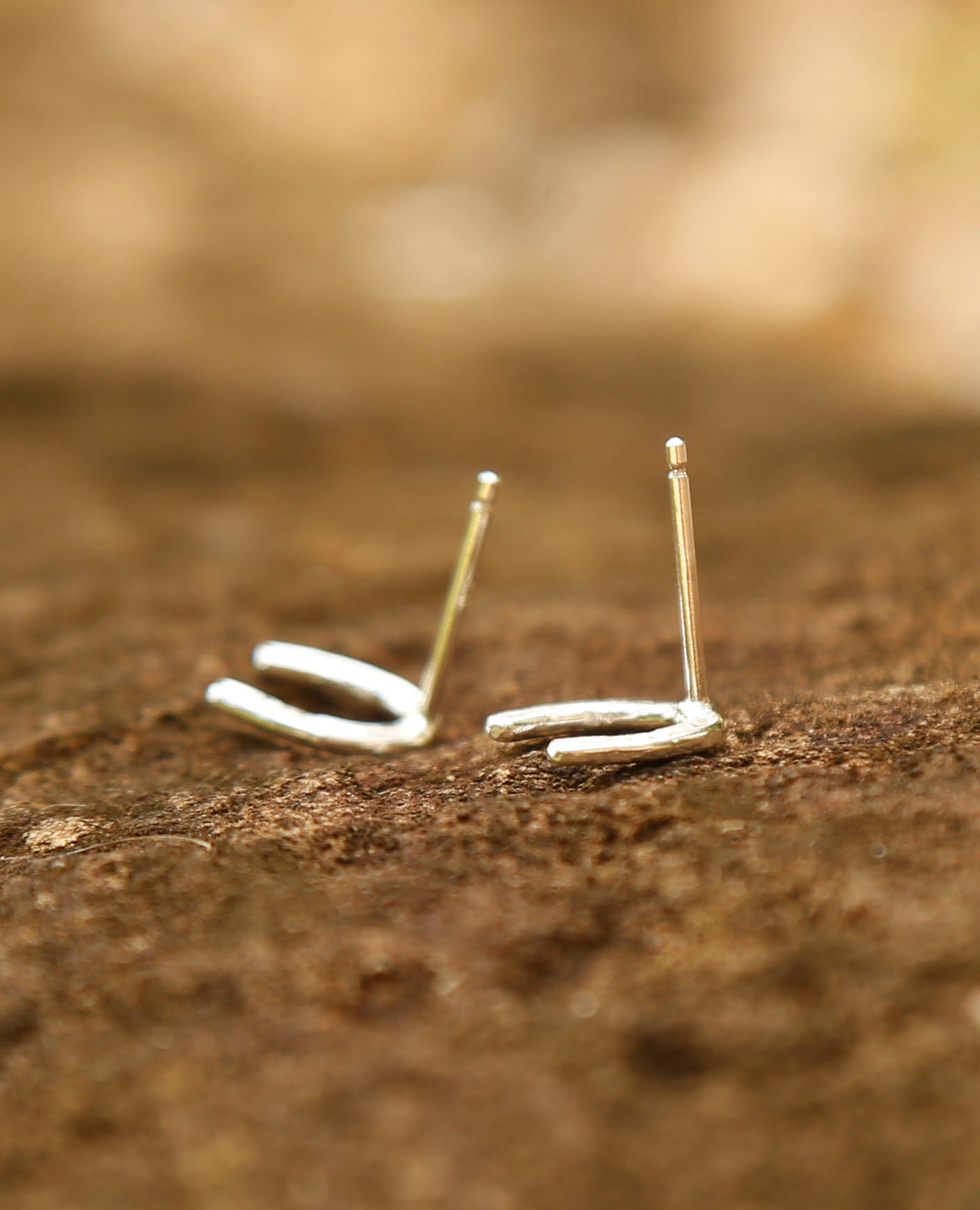 line earrings | horse shoe | solid silver