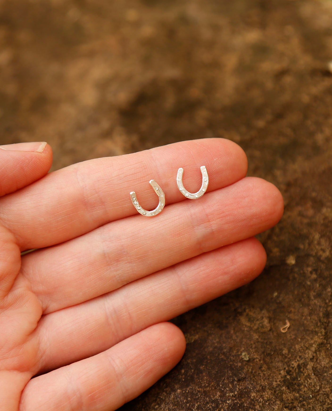 line earrings | horse shoe | solid silver