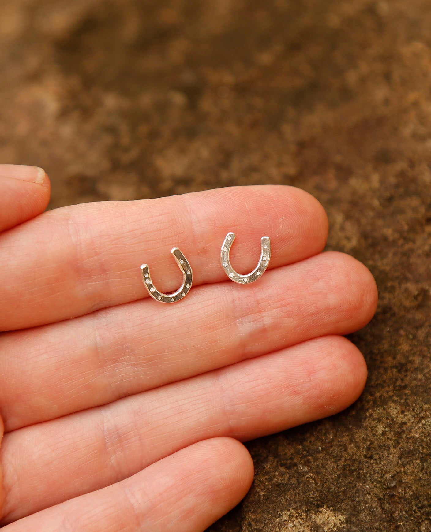 line earrings | horse shoe | solid silver