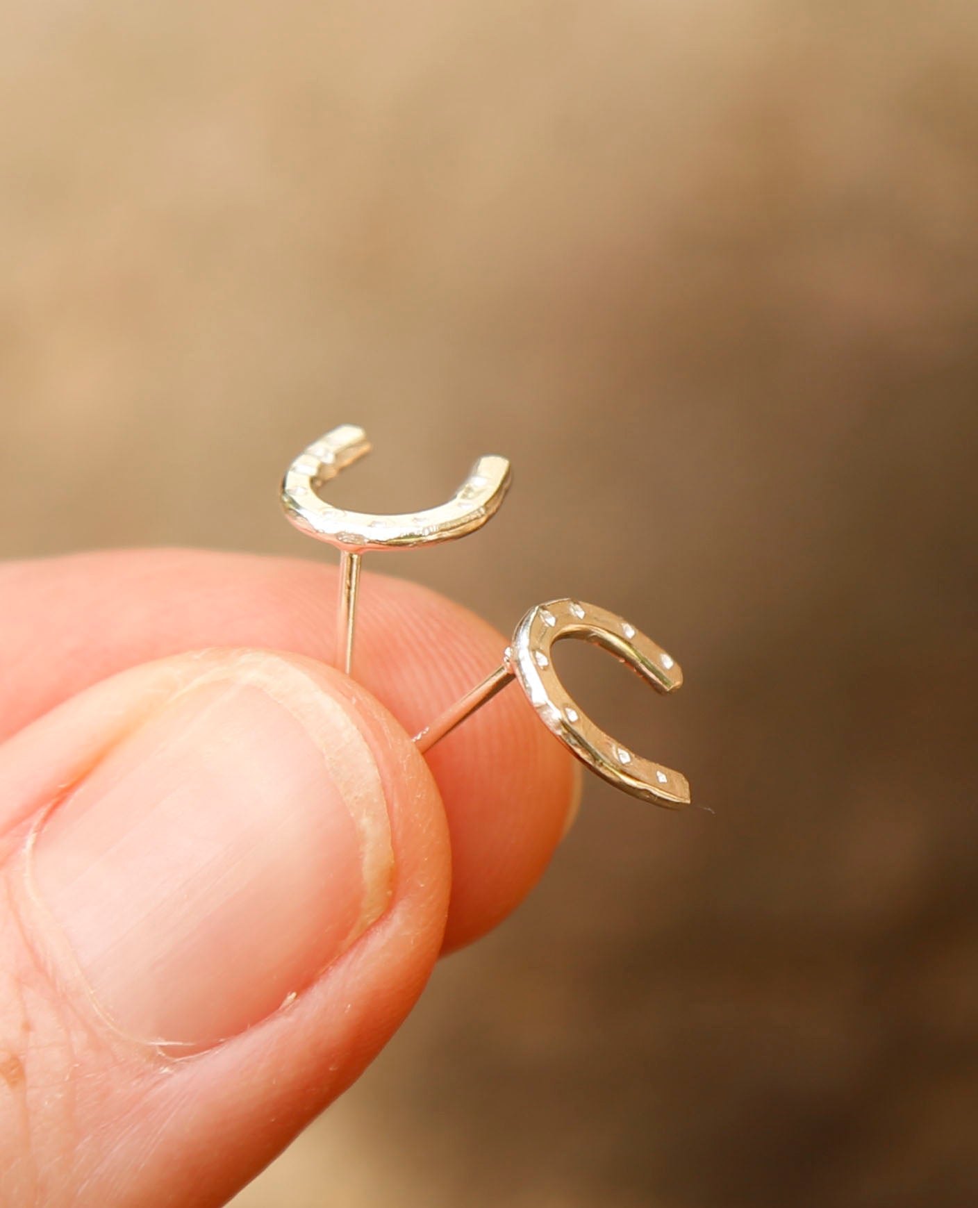 line earrings | horse shoe | solid silver