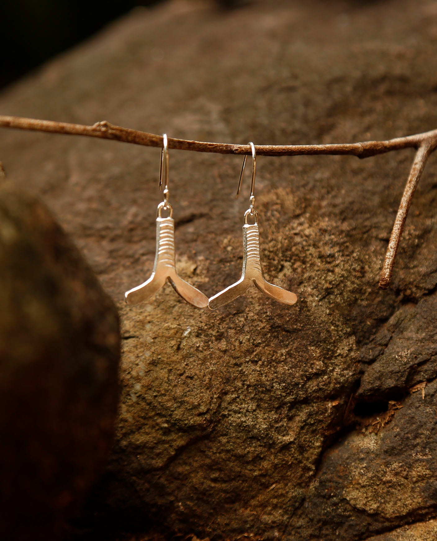 sea earrings | whale tail | solid silver