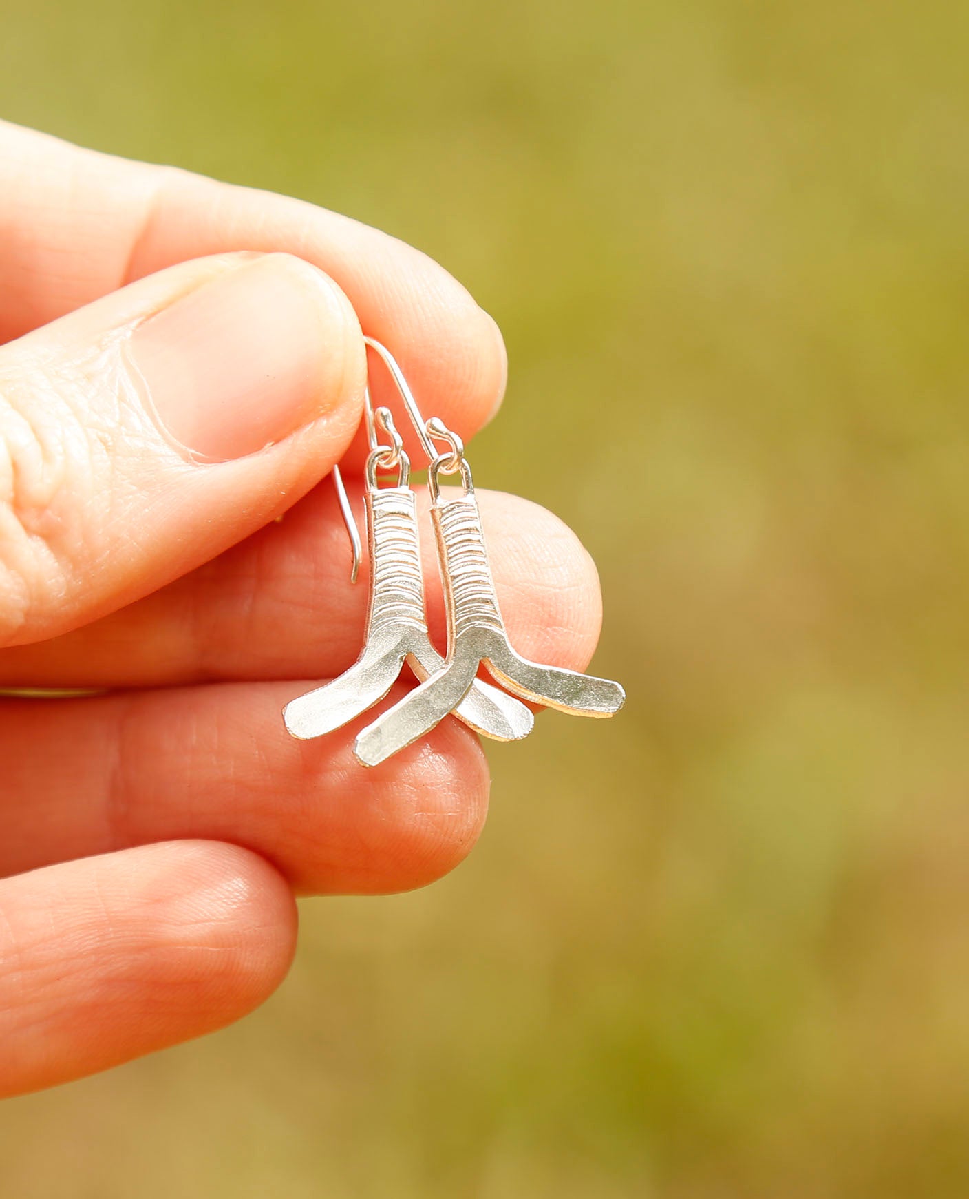 sea earrings | whale tail | solid silver
