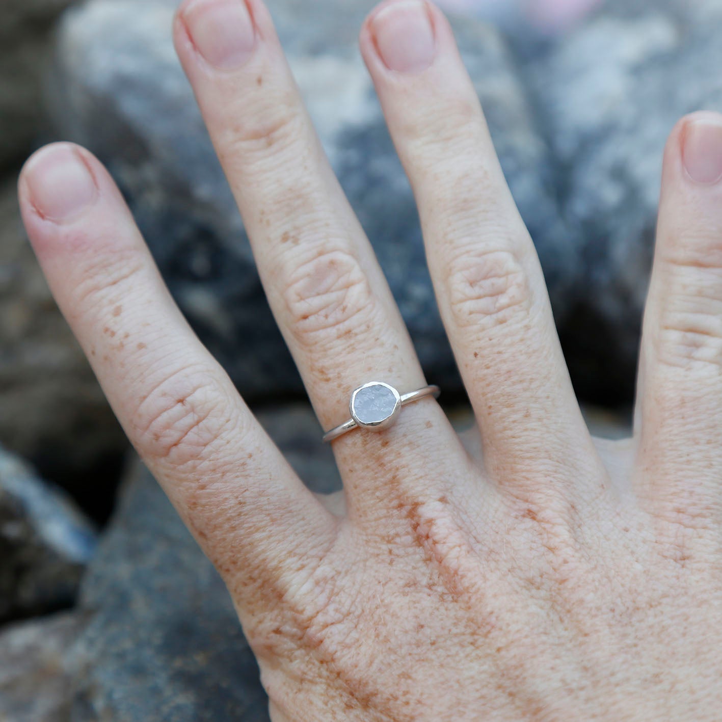 blue agate ring | N