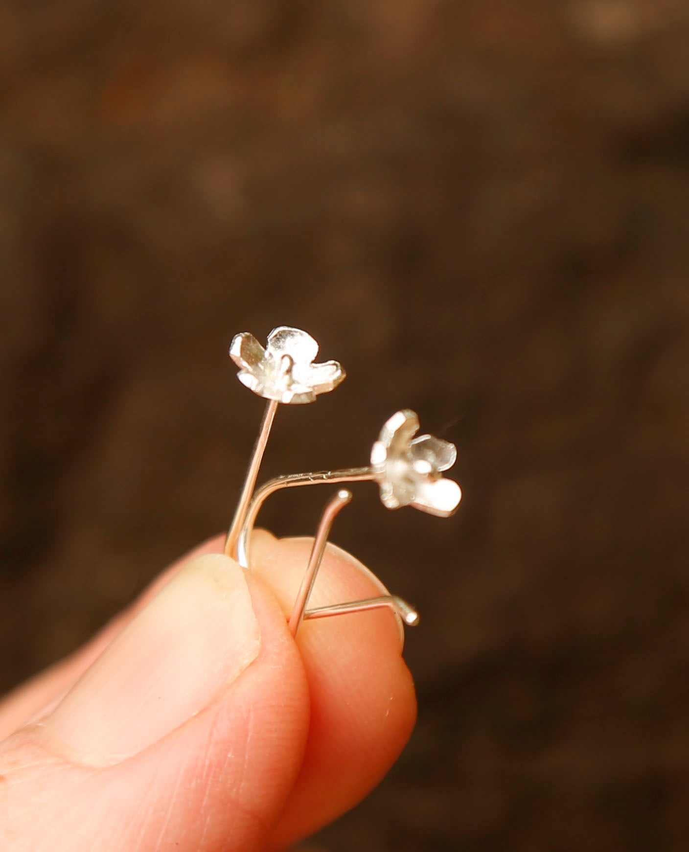 flower earrings | waxflower | solid silver