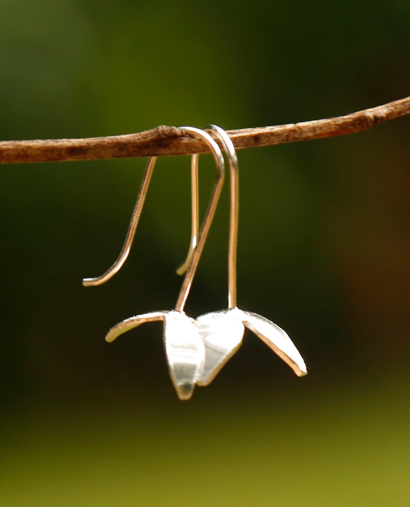 flower earrings | flannel | solid silver