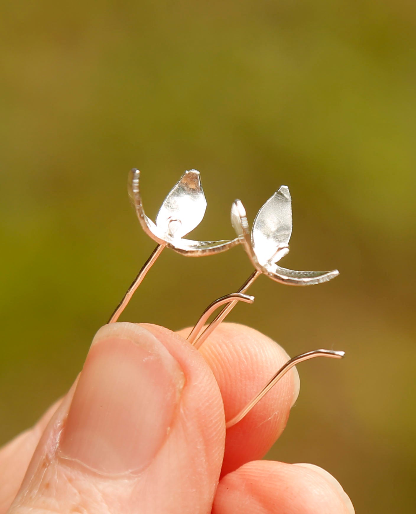 flower earrings | flannel | solid silver