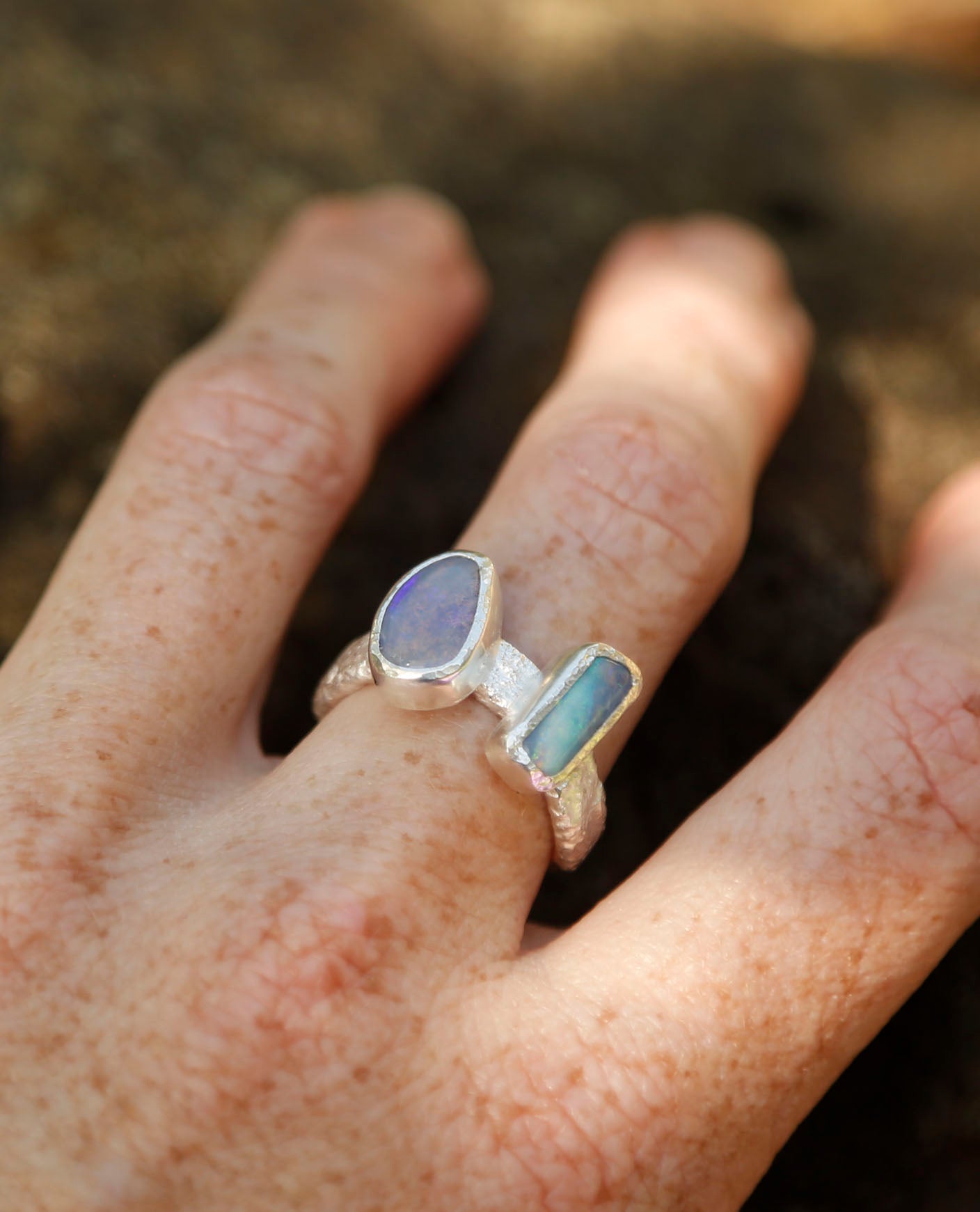 opal ring | solid silver | O