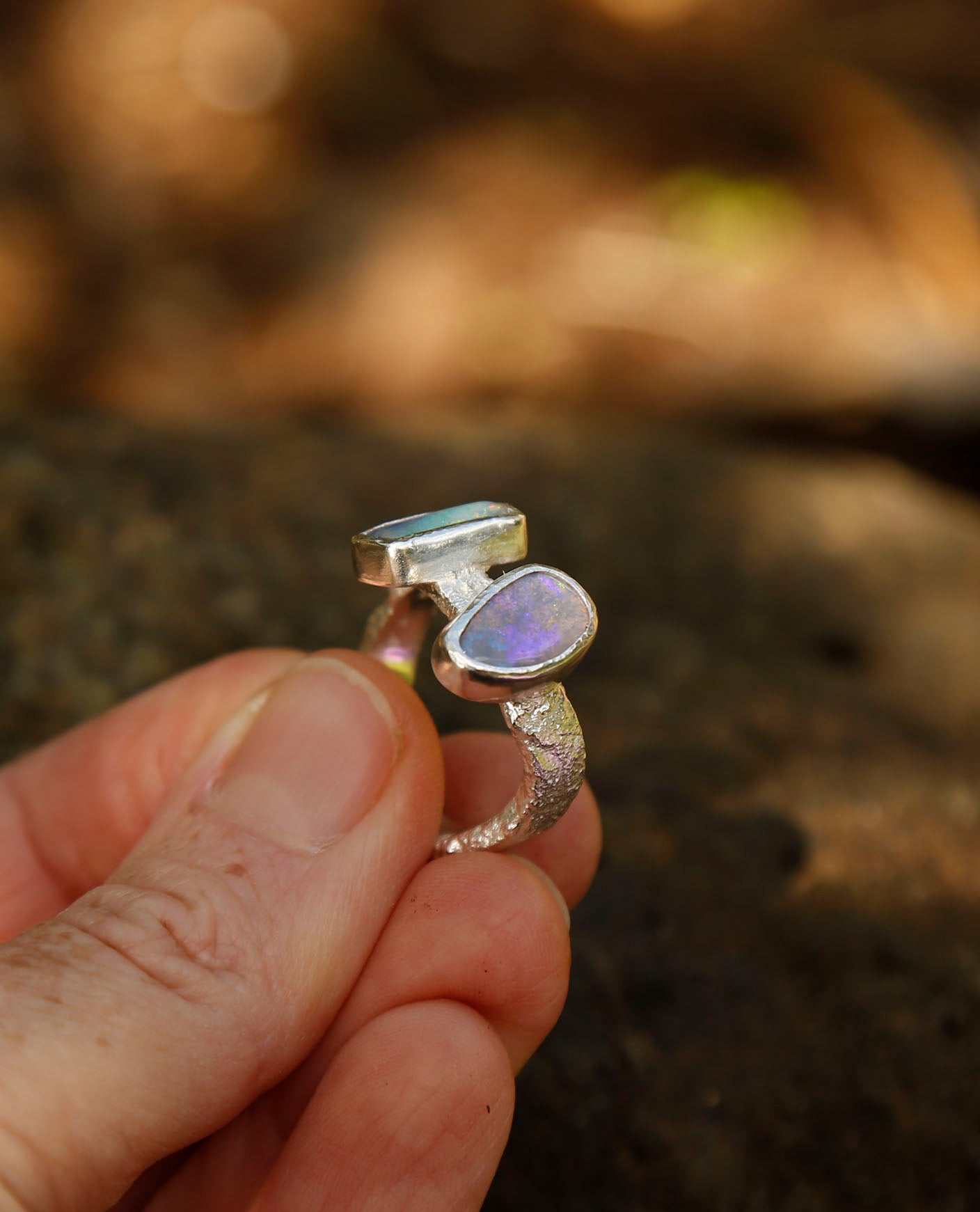 opal ring | solid silver | O