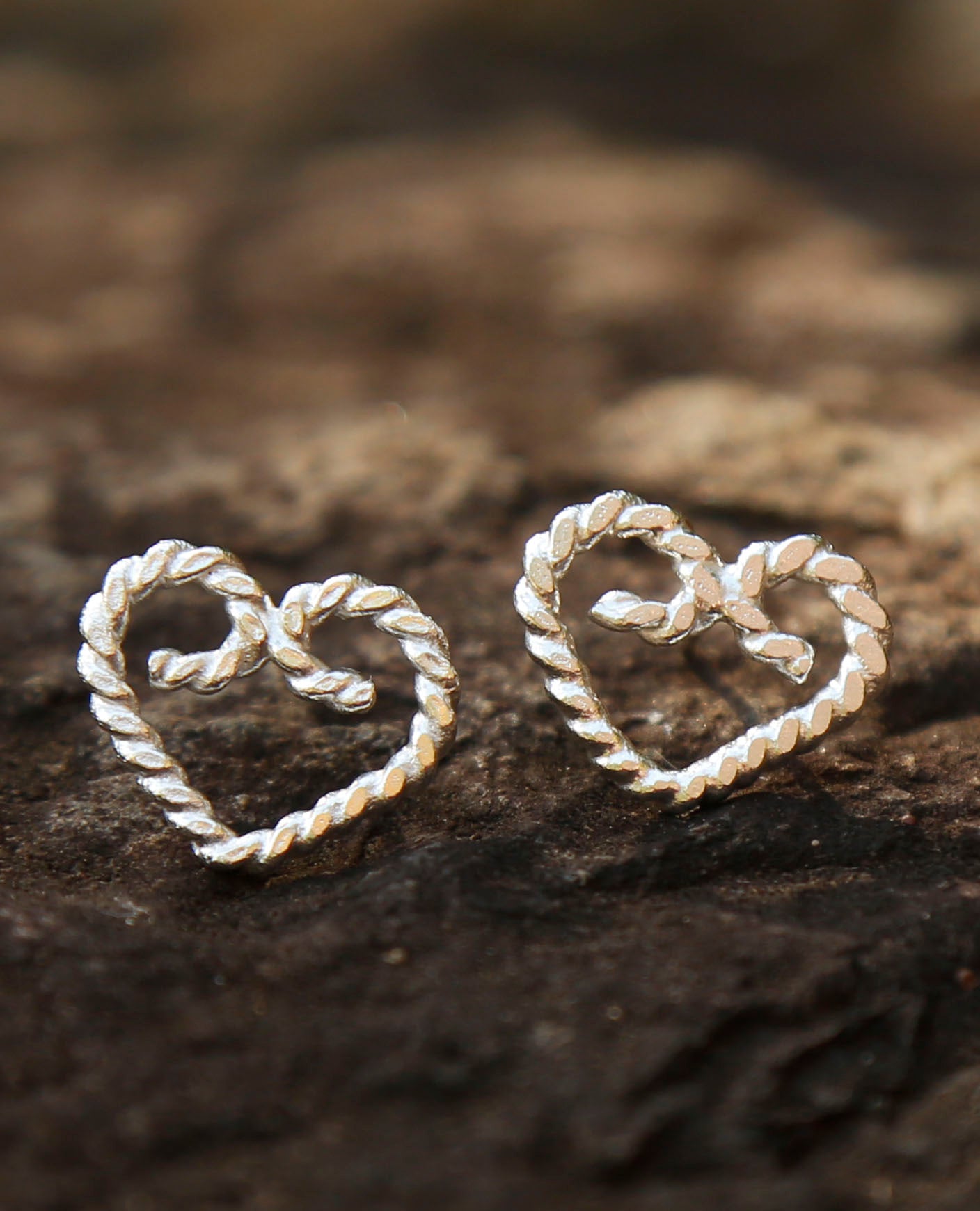 rope heart earrings | no.3 | solid silver