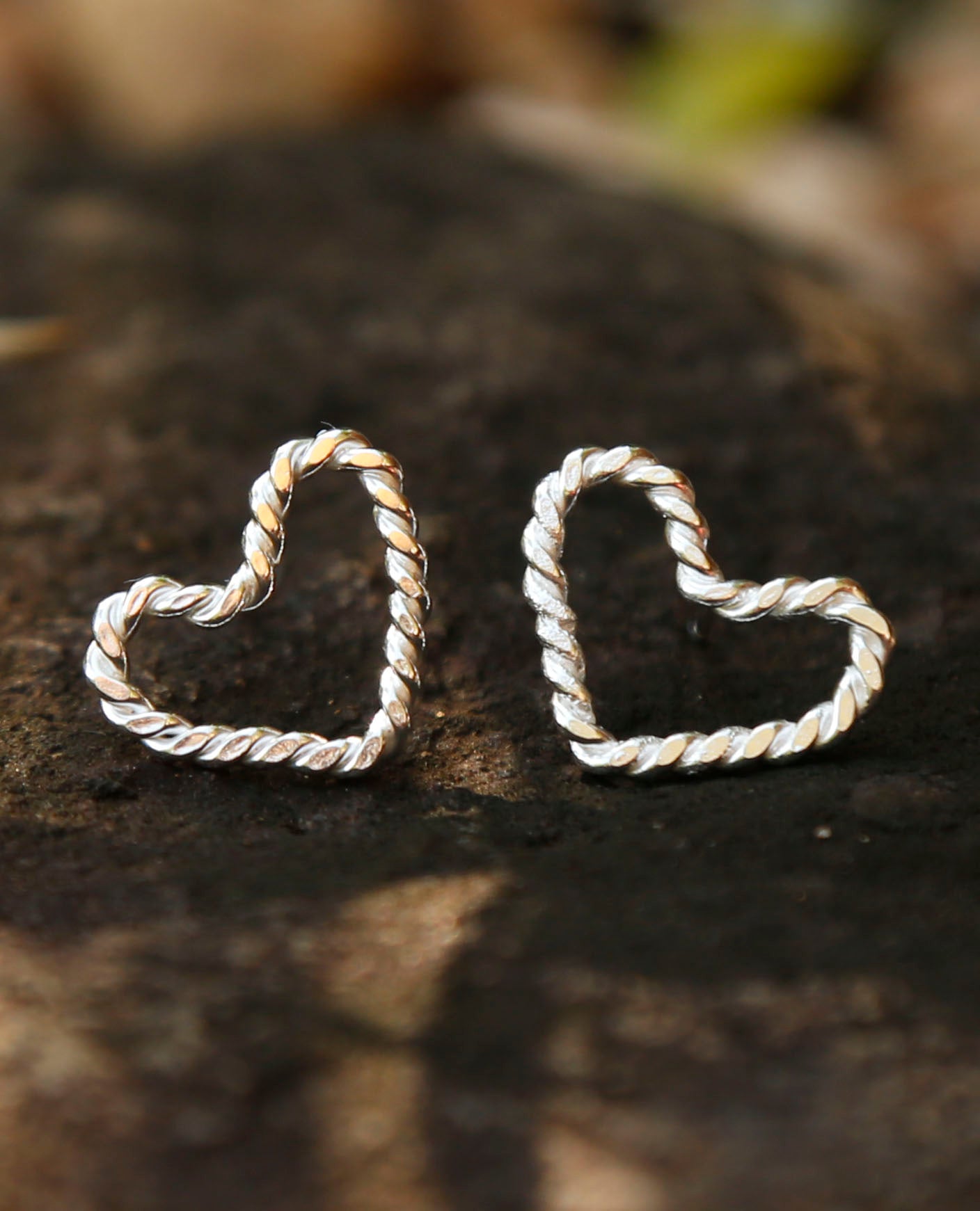 rope heart earrings | no.2 | solid silver