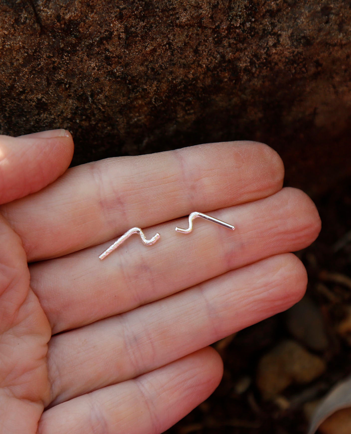 lightning bolt earrings | solid silver