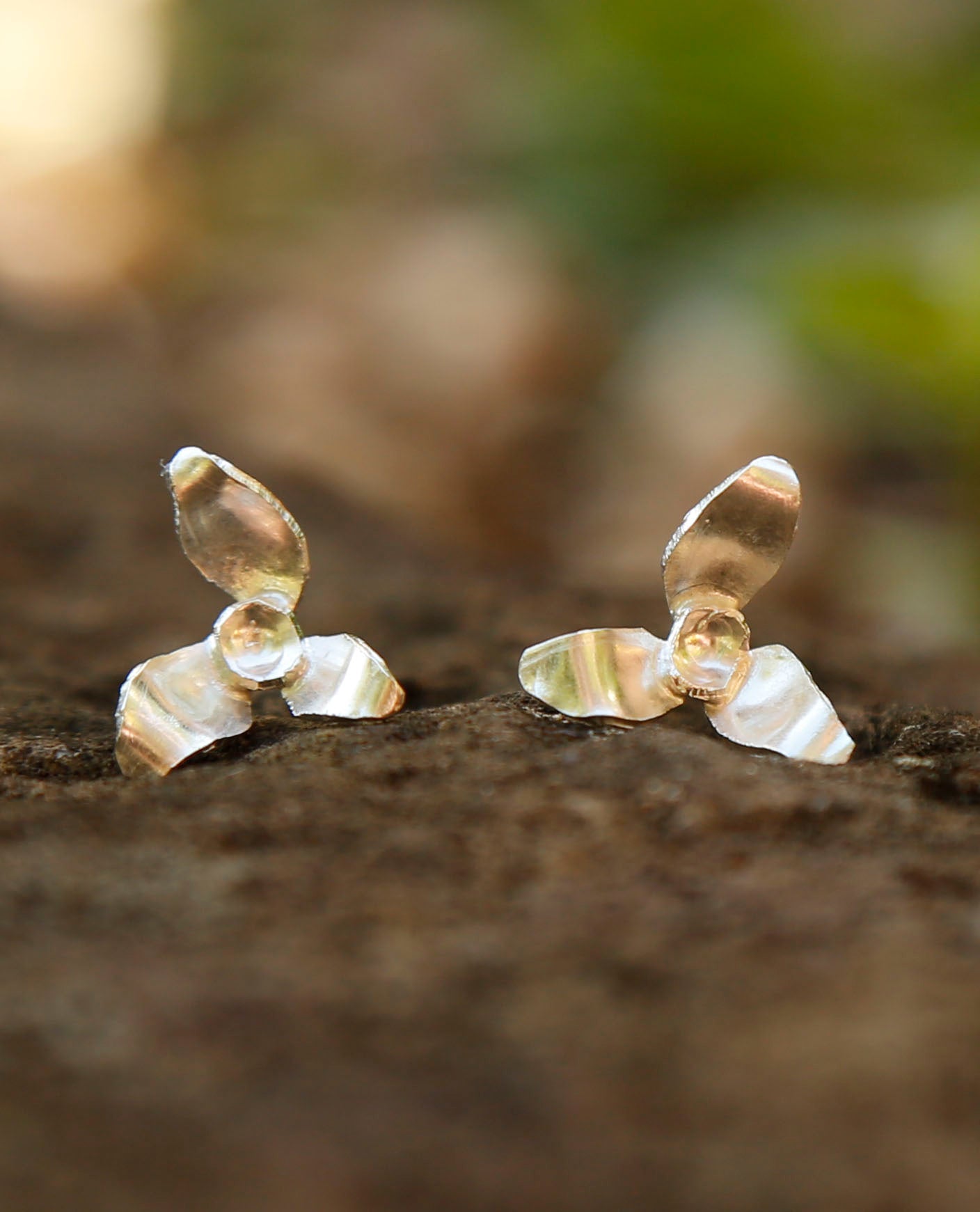 flannel flower earrings | solid silver