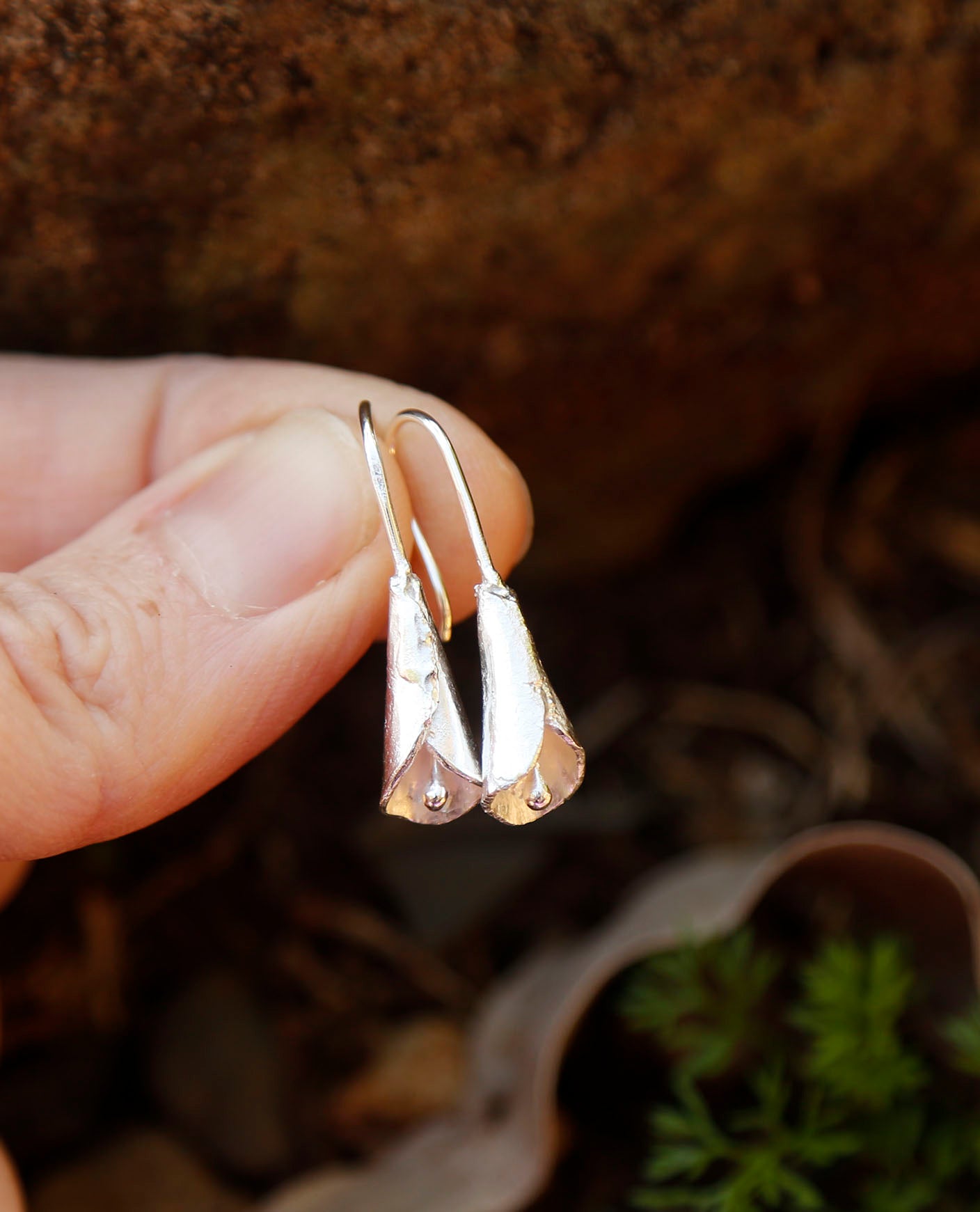 peace lily earrings | solid silver