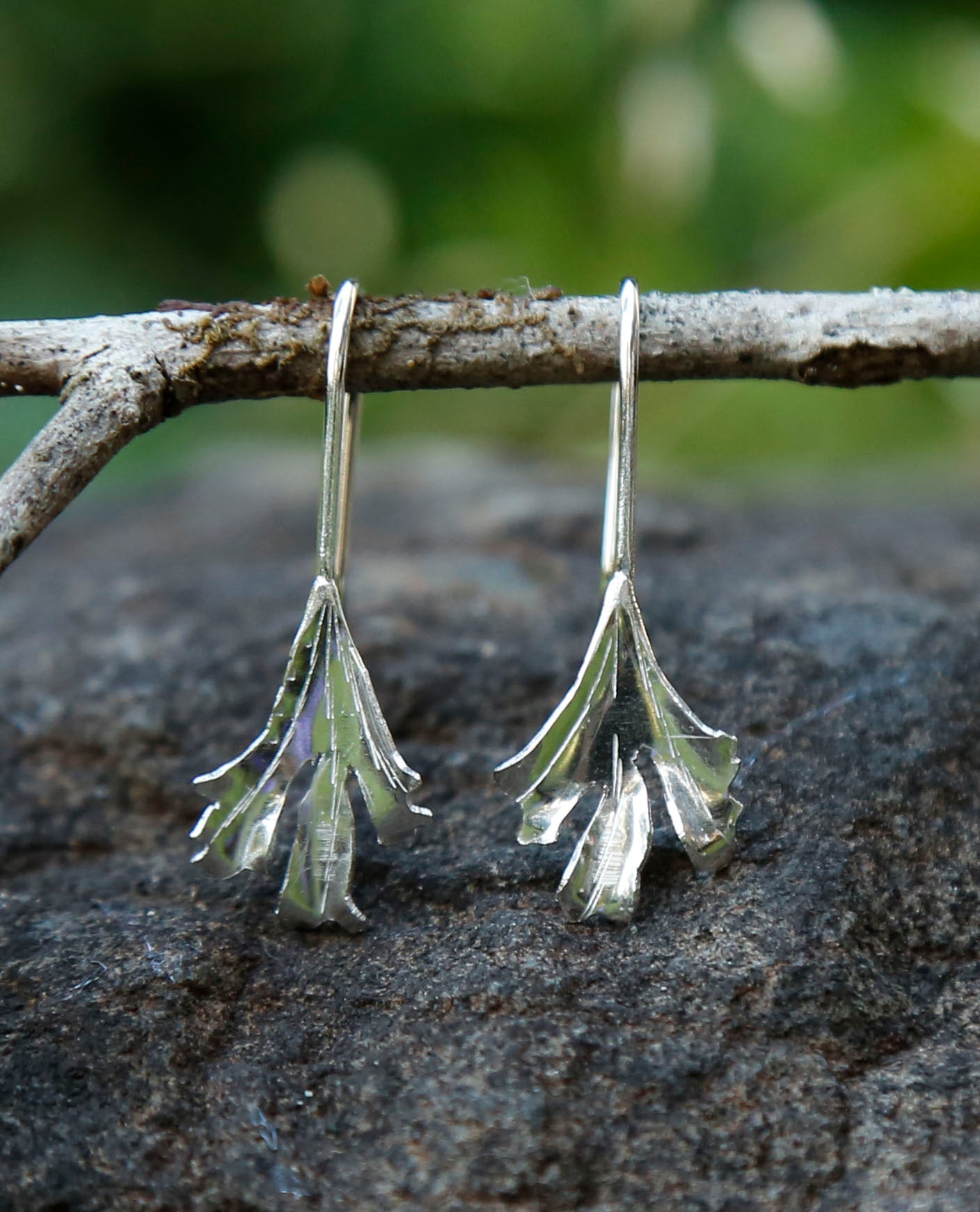 staghorn fern earrings | solid silver