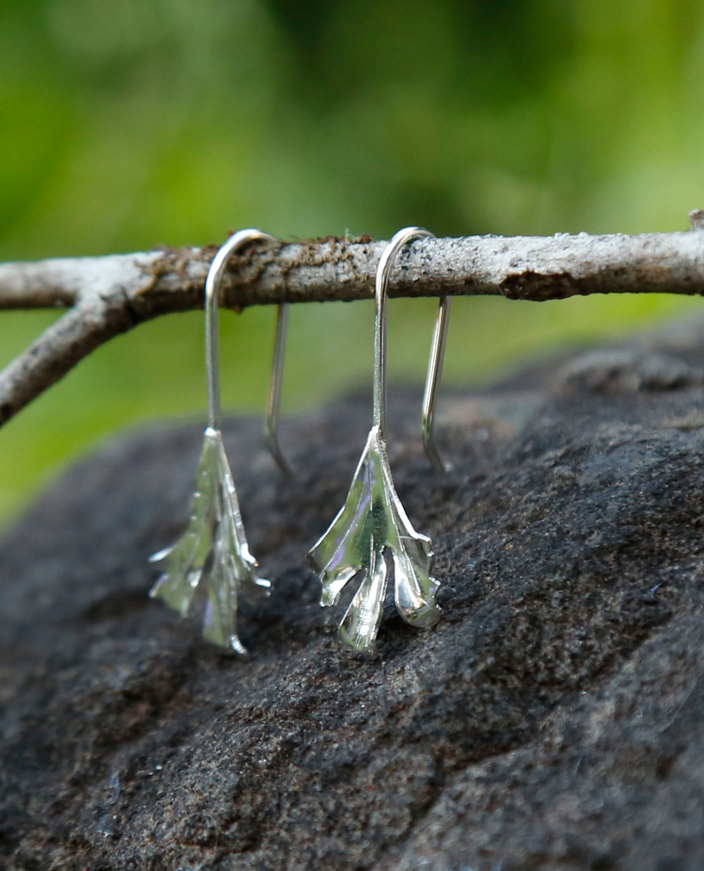 staghorn fern earrings | solid silver