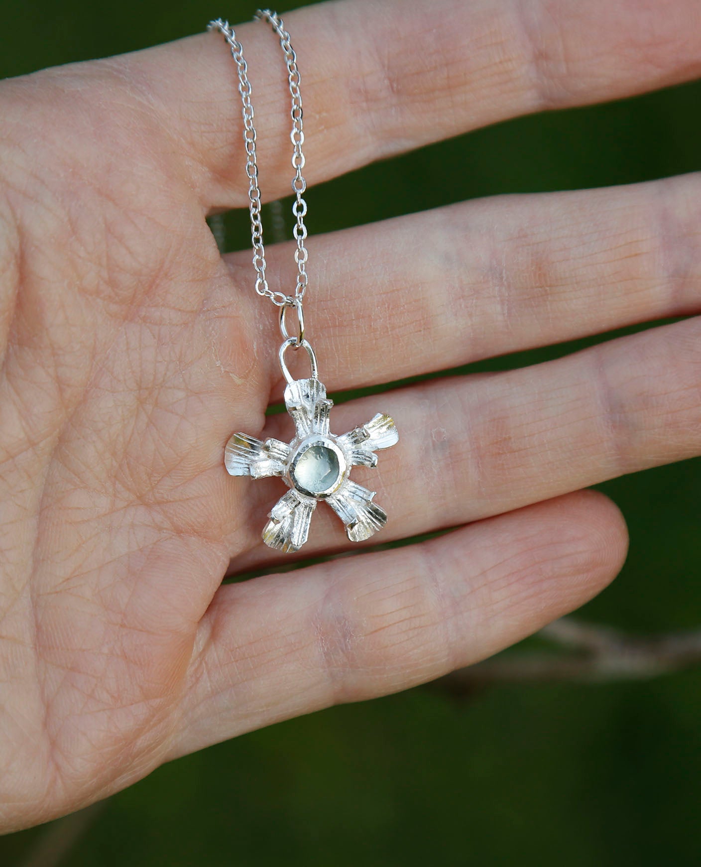 aquamarine pendant | solid silver