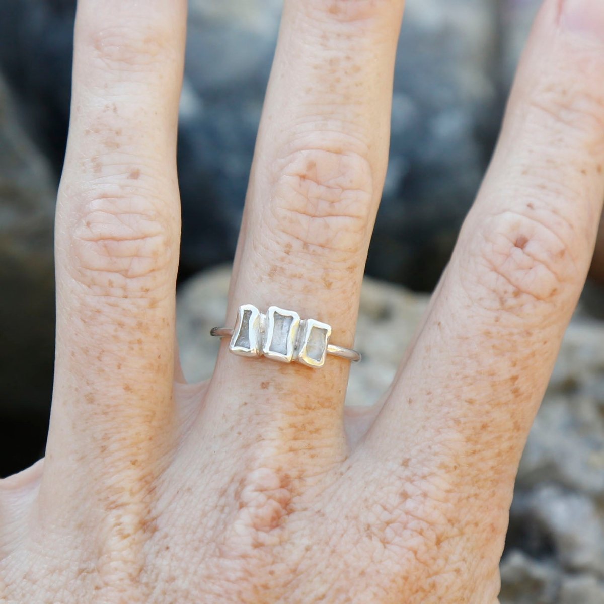 topaz triptych ring