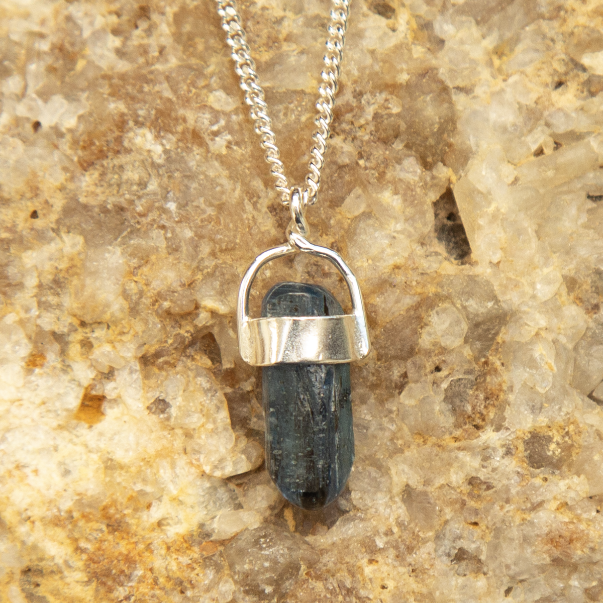 kyanite pendant | solid silver
