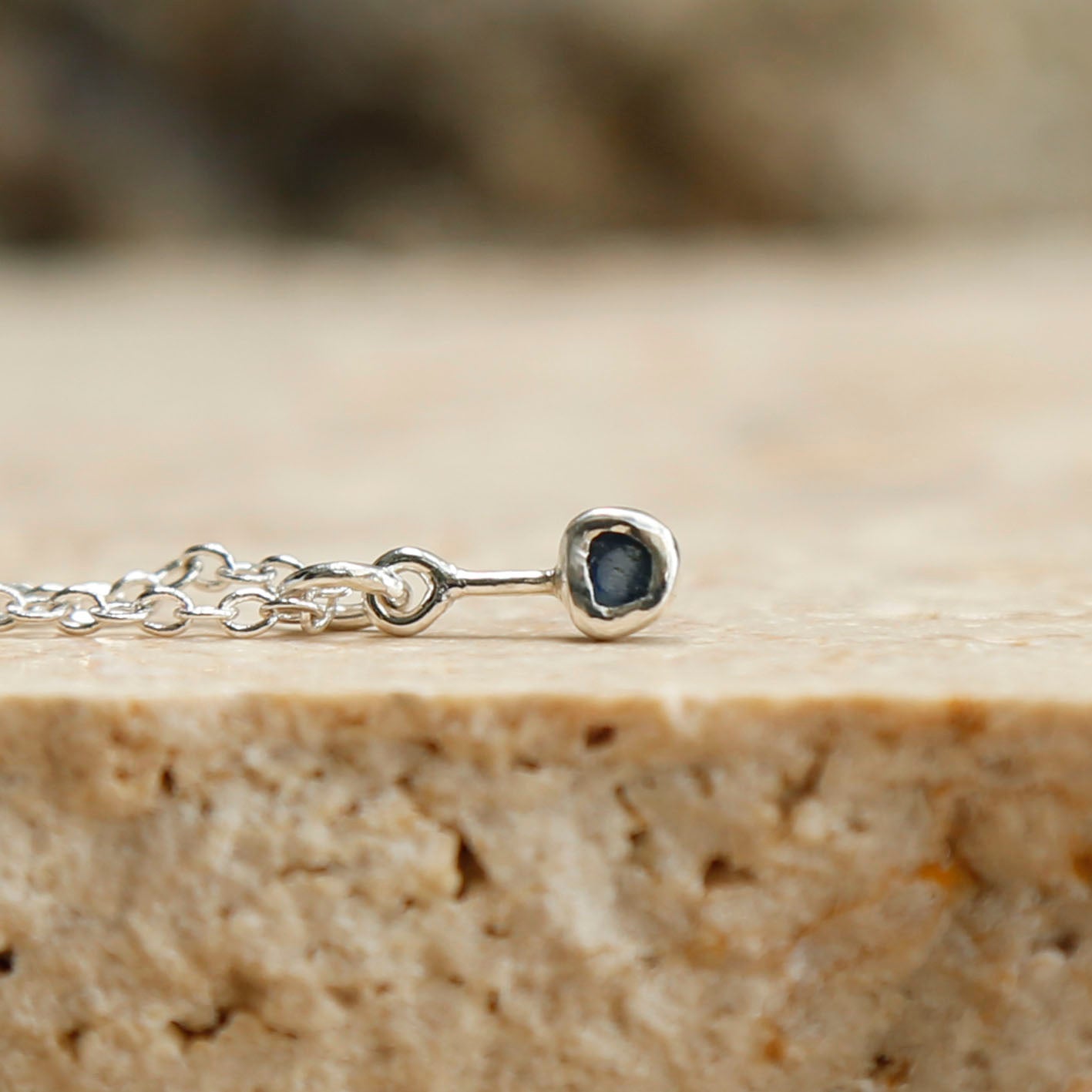 sapphire pendant | solid silver
