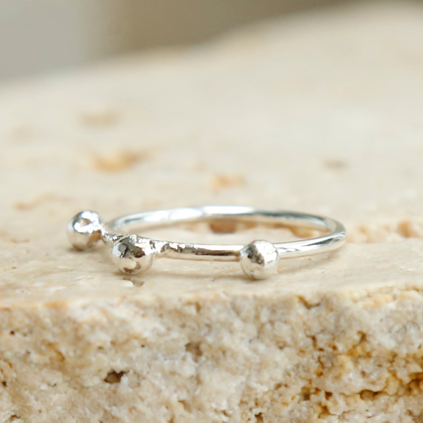 three blob ring | solid silver