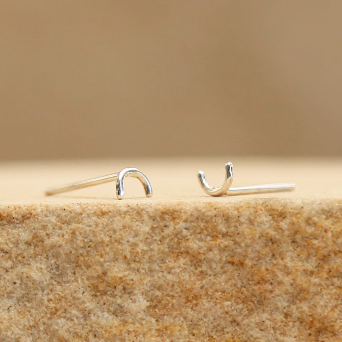 handmade sterling silver arch studs