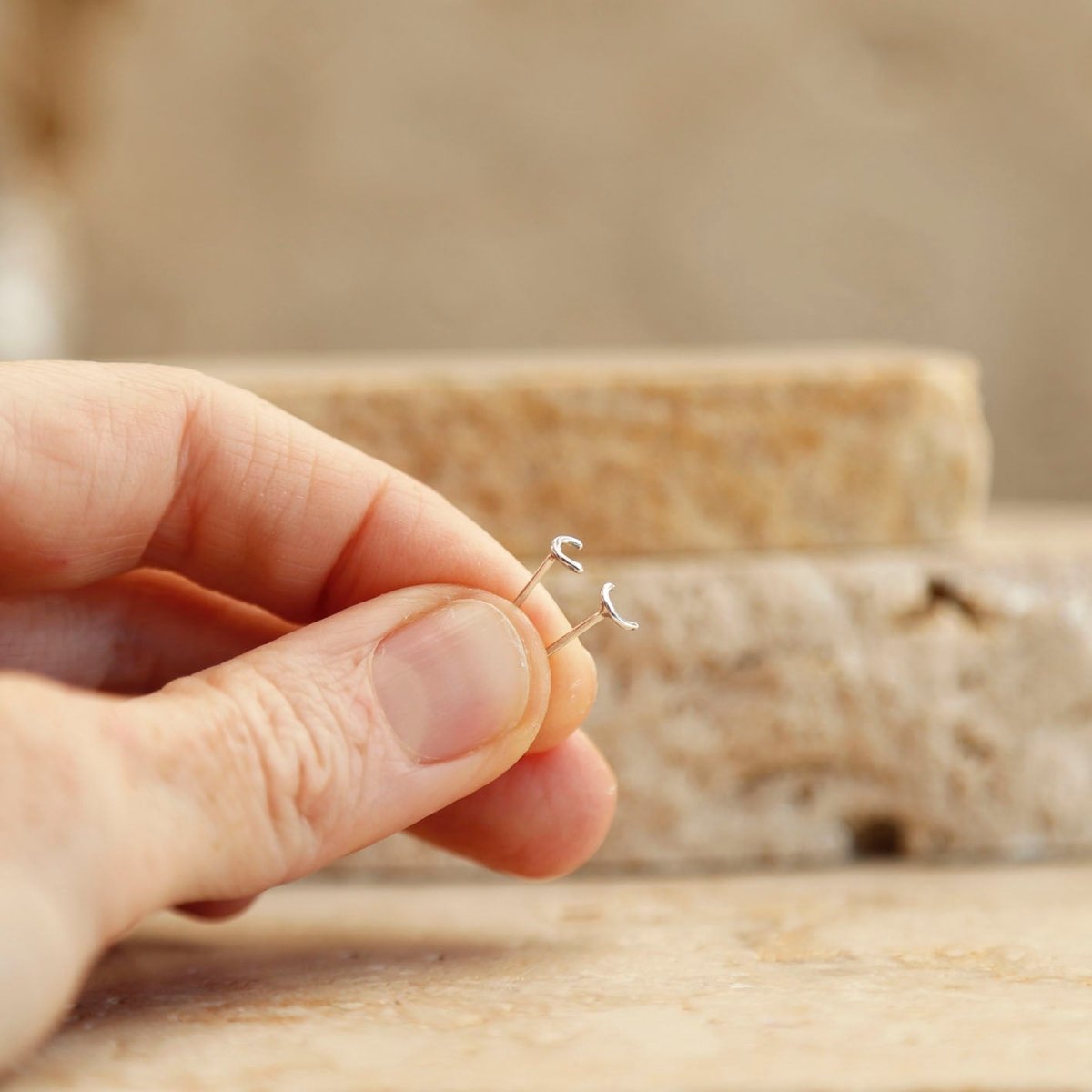little sterling silver arch studs
