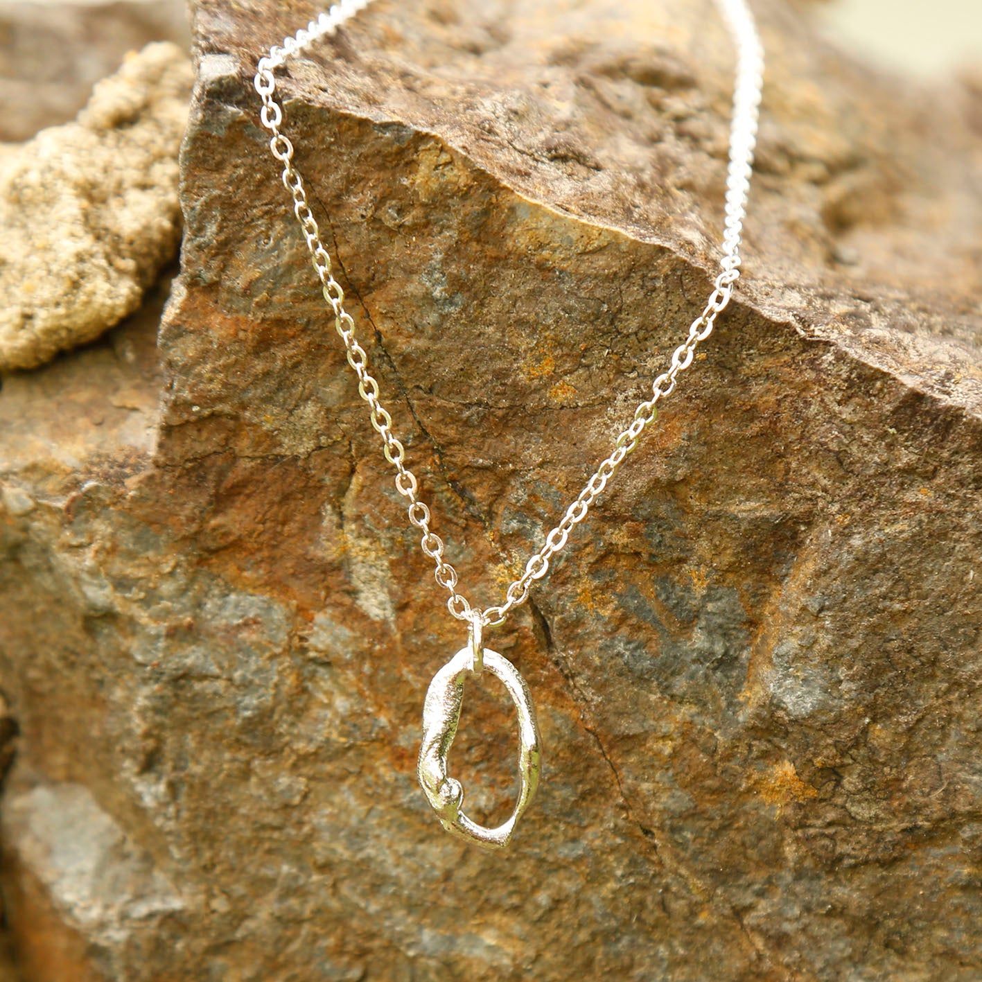silver melt necklace | large