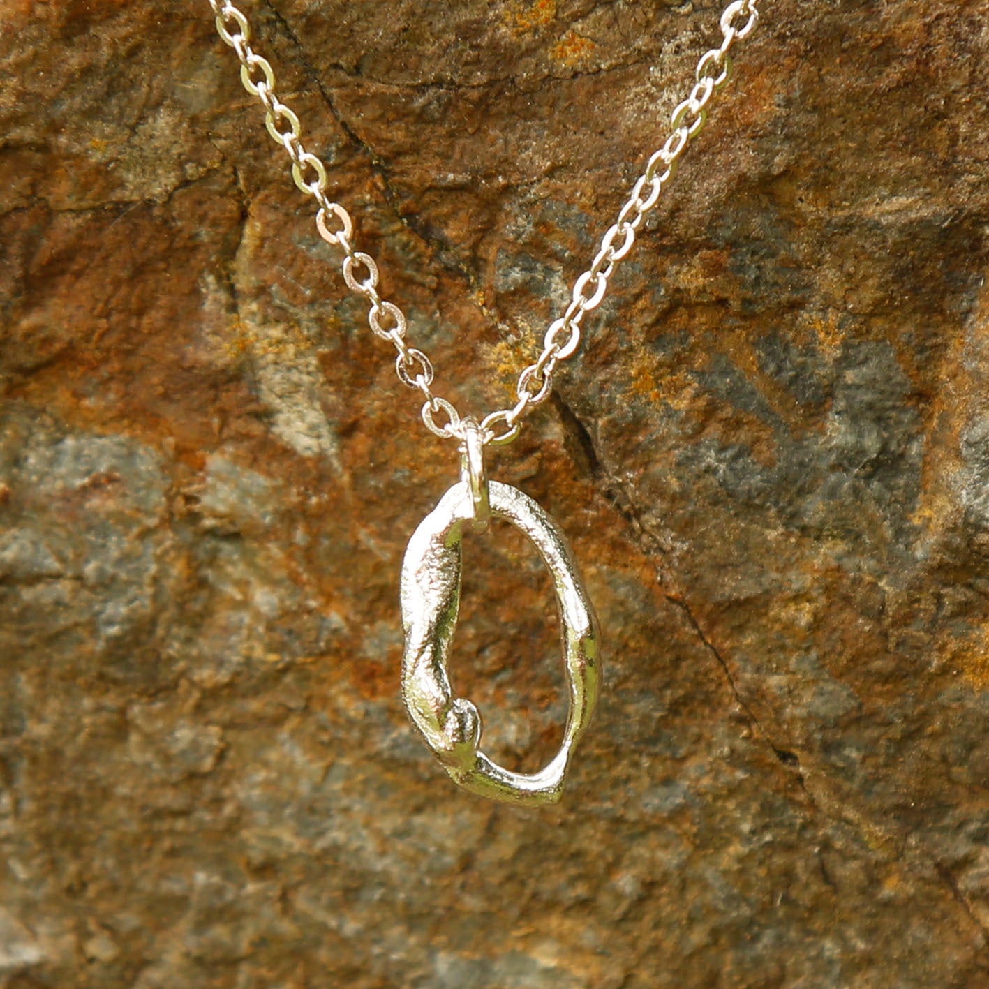 silver melt necklace | large