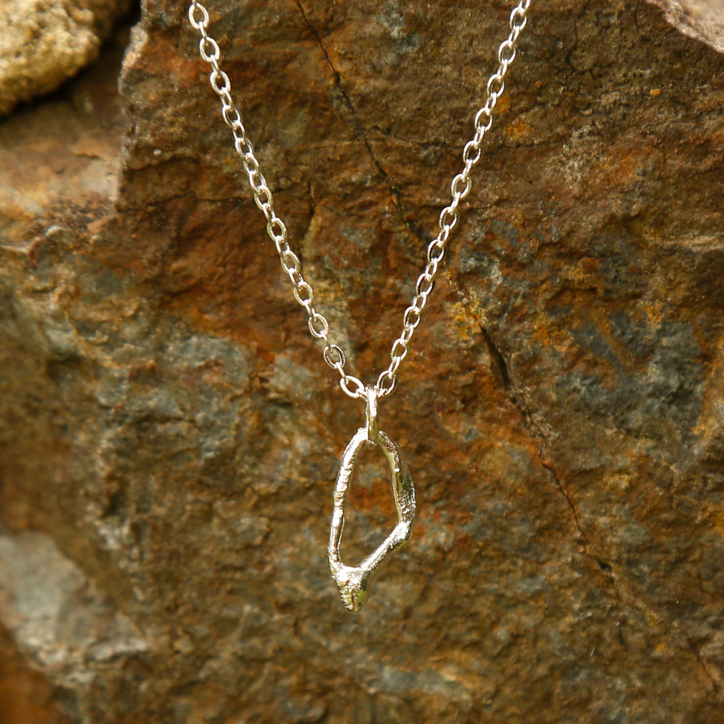 silver melt necklace | small
