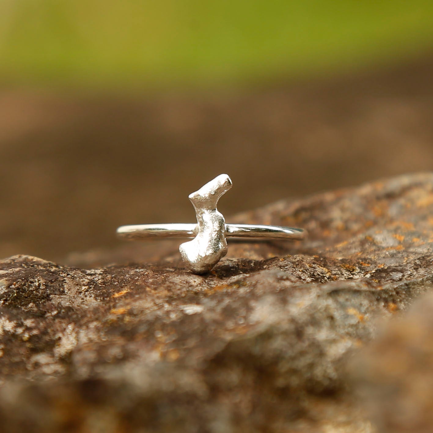 silver seahorse ring | reef #6