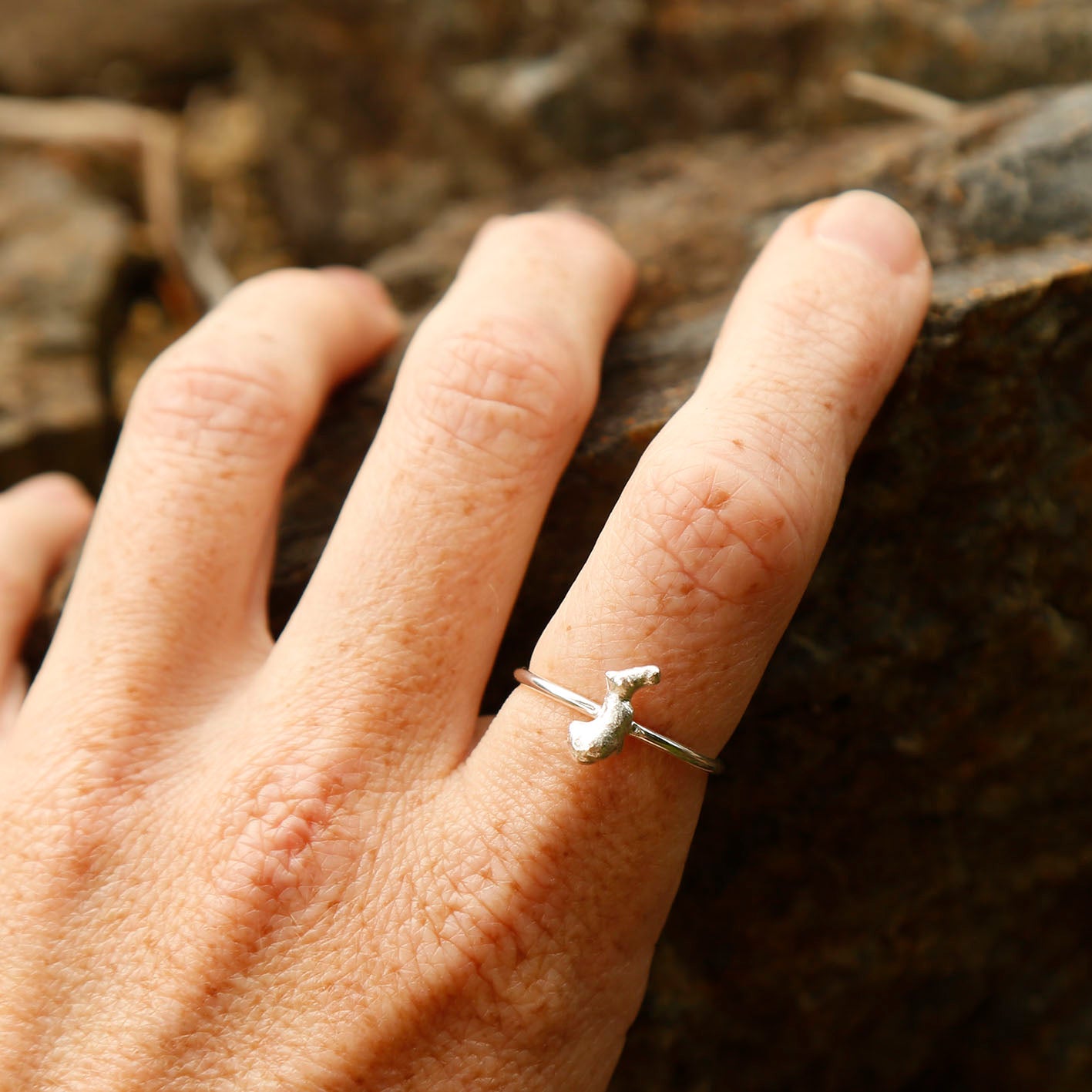 silver seahorse ring | reef #6