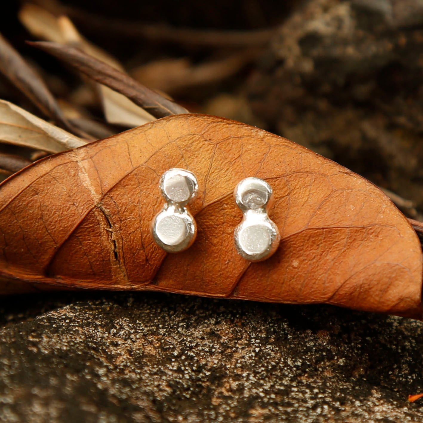 Silver Studs | Double Balls