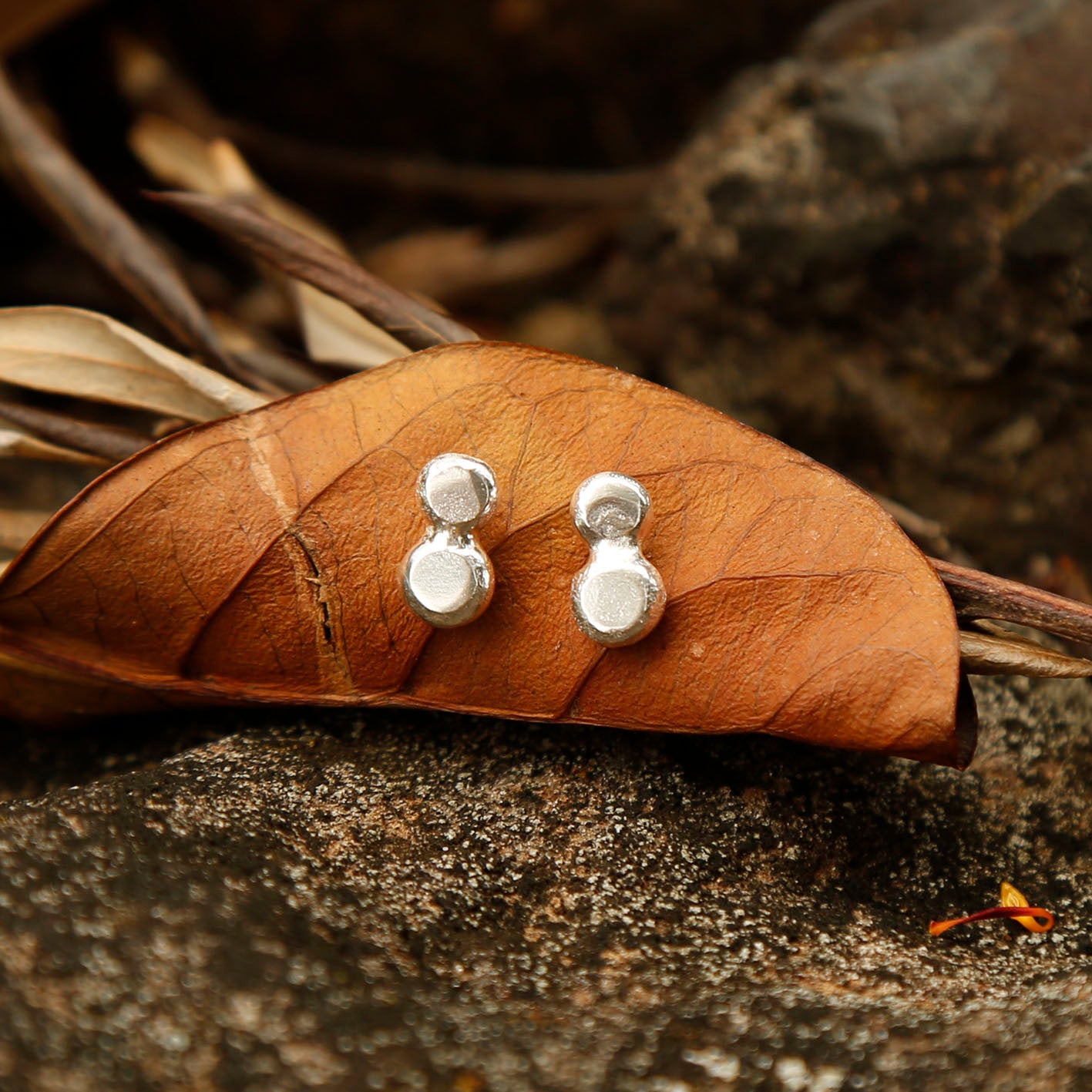 Silver Studs | Double Balls