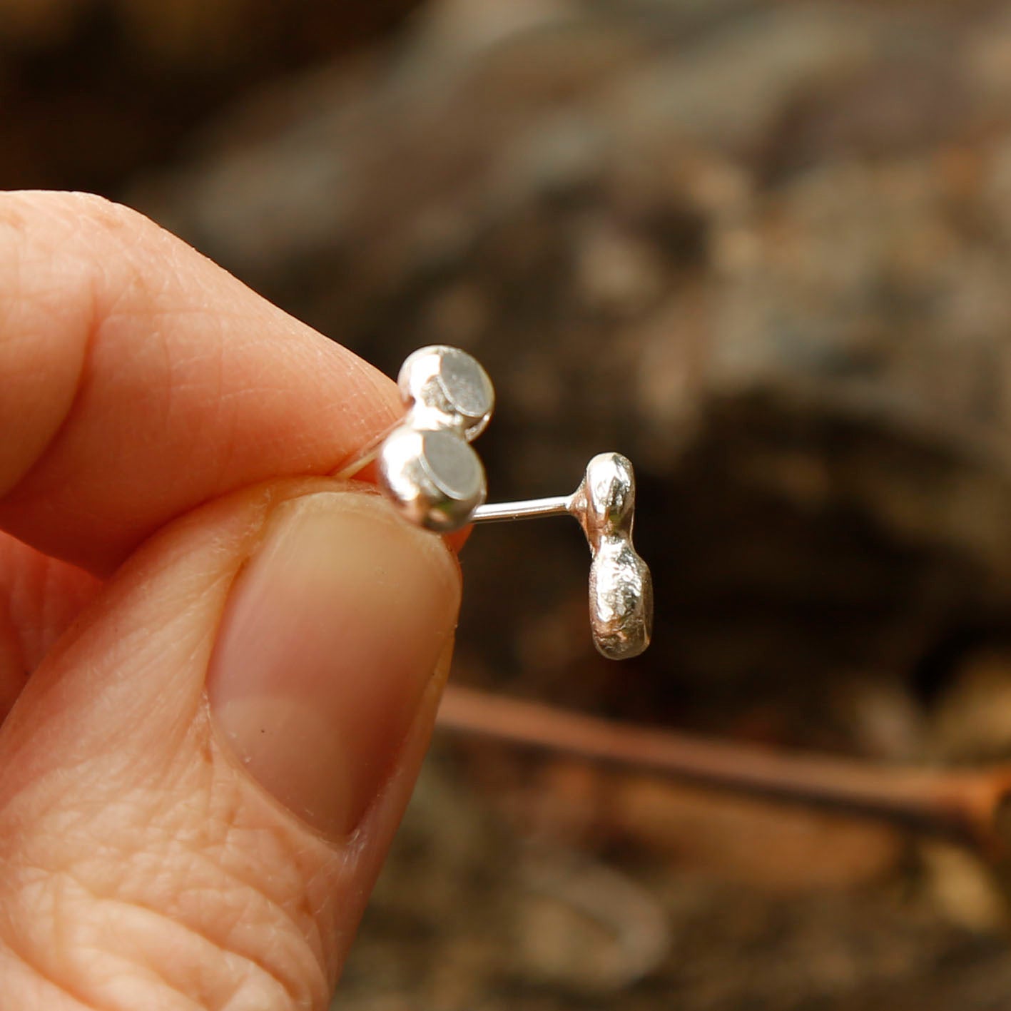 Silver Studs | Double Balls
