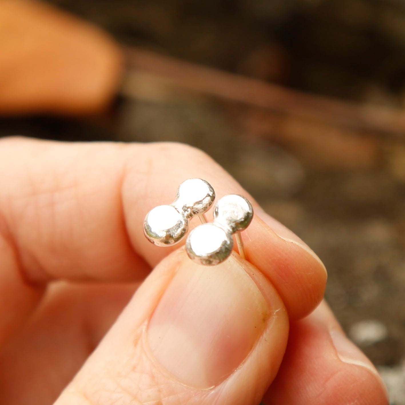Silver Studs | Double Balls